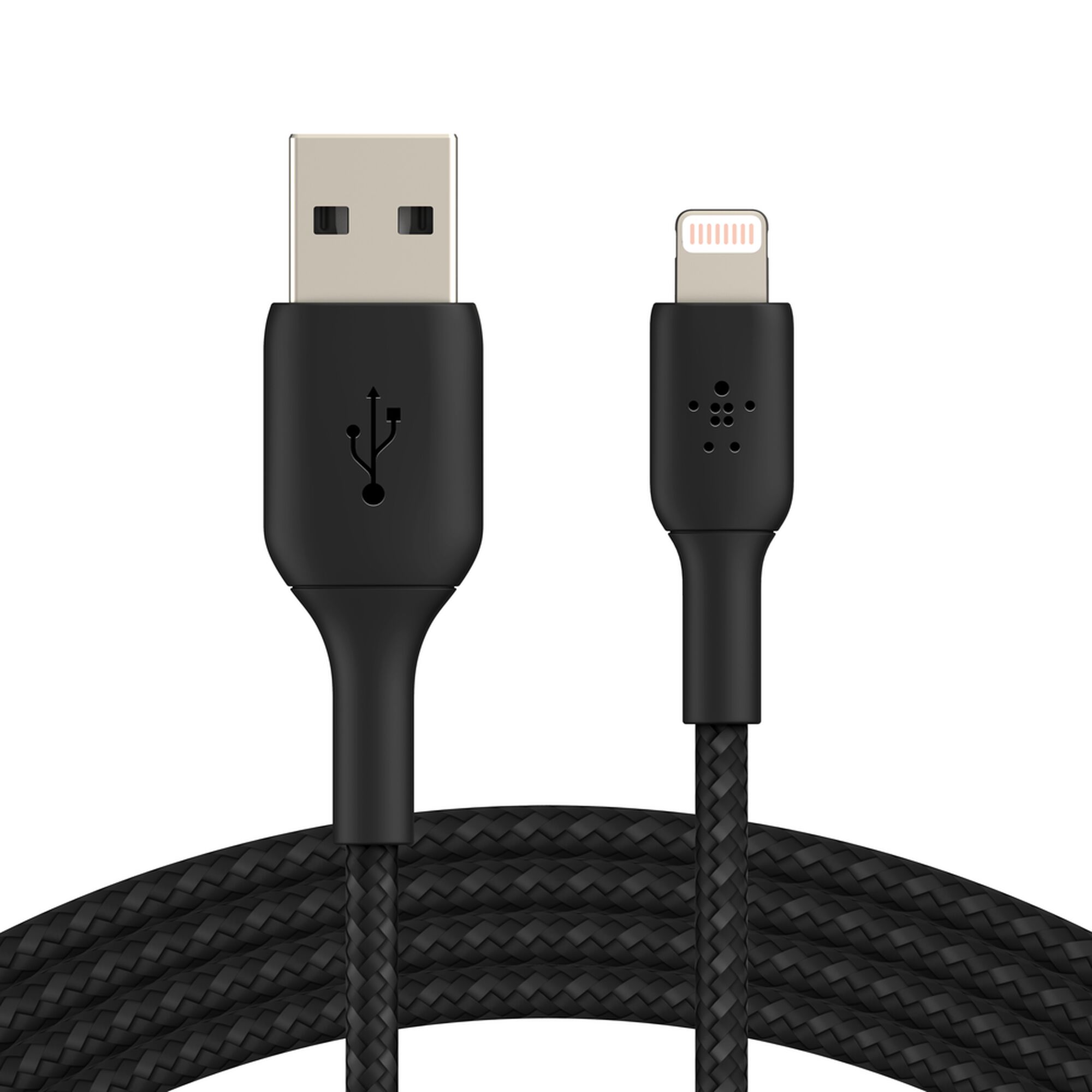 Belkin BoostCharge Pro Braided Lightning to USB-A Cable, 2m (6.6ft), Black (CAA002BT2MBK)