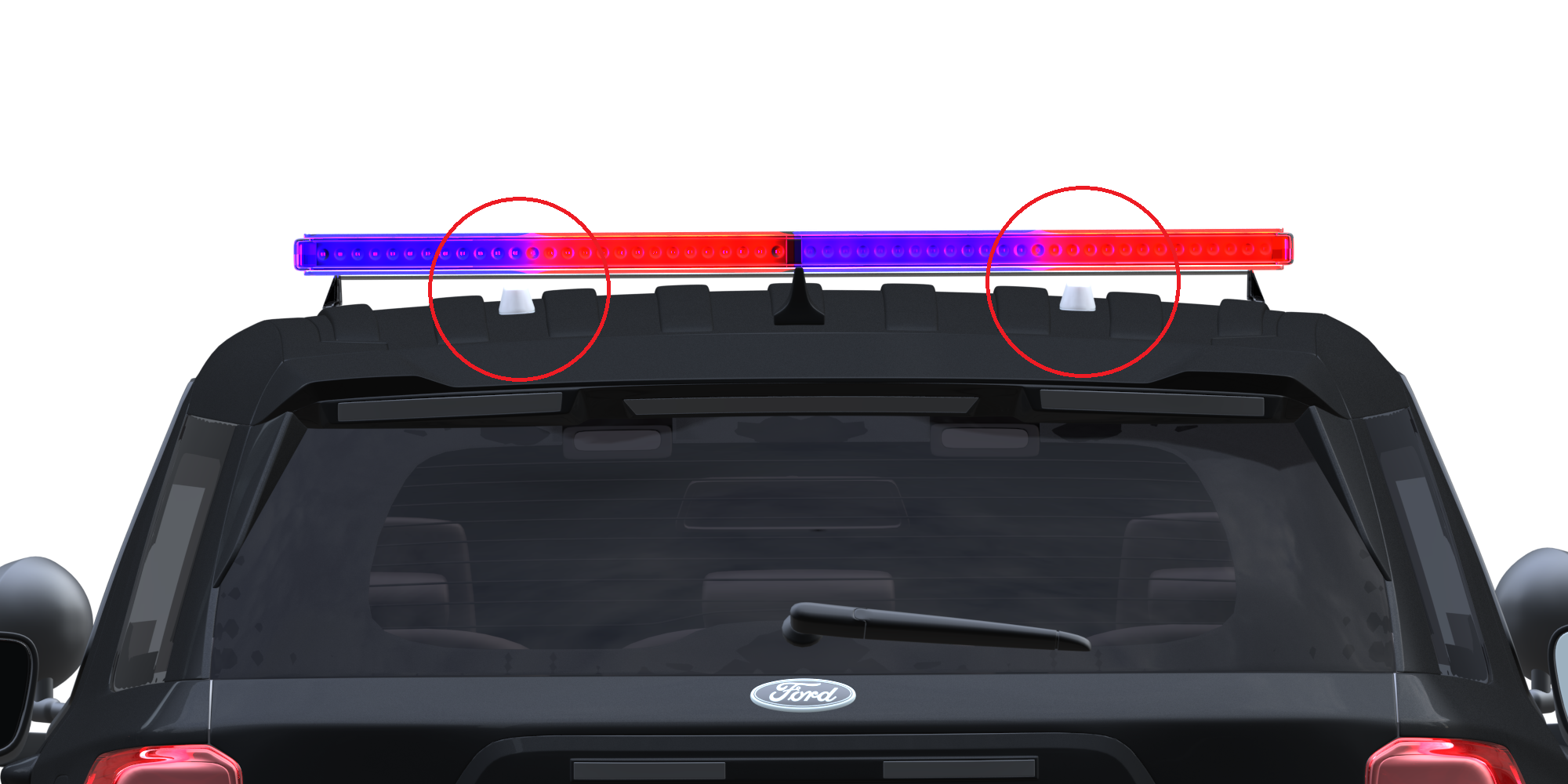 Black Parsec Australian Shepherd low-profile 8-in-1 vehicle roof antenna with 15 ft cellular, Wi-Fi, Bluetooth and GPS cables. — view 6