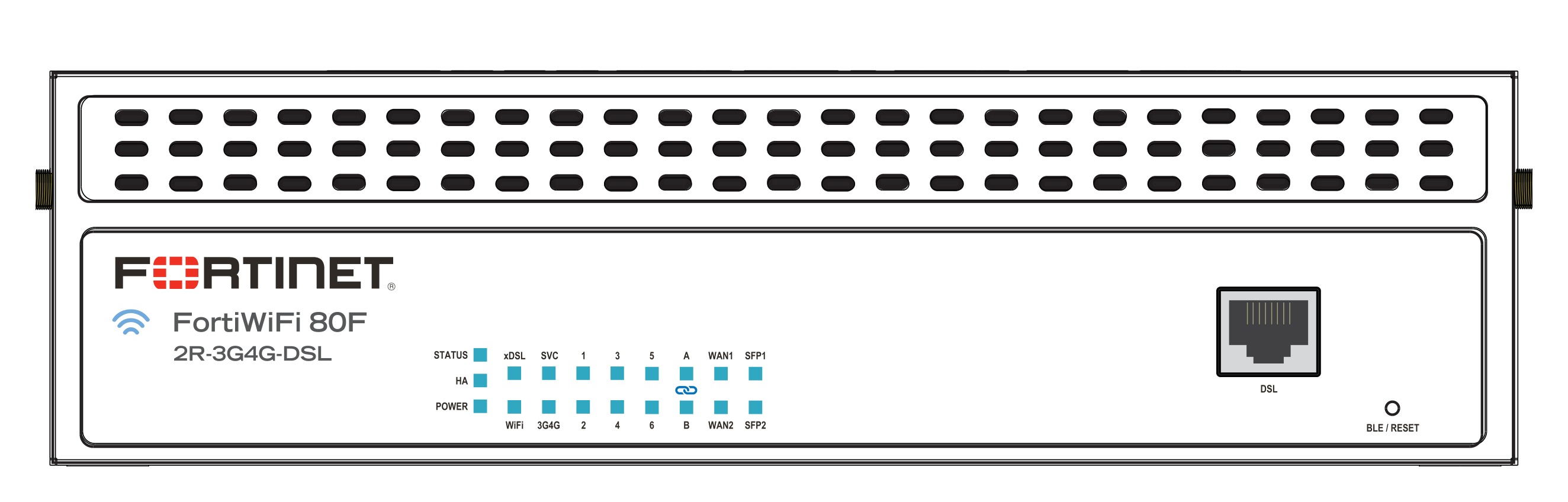 Fortinet FortiWiFi 80F-2R-3G4G-DSL Firewall with 4G LTE, DSL and Dual-Radio Wi-Fi