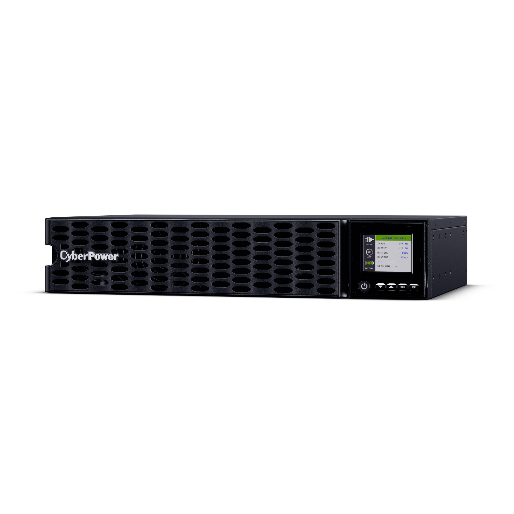 CyberPower OL2K2RTHD 2,200 VA 1,800 W online UPS in 2U rack mount form factor — view 2