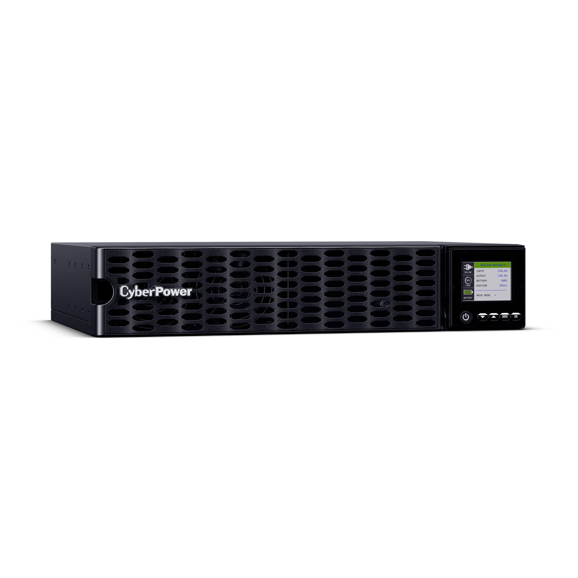 CyberPower OL2K2RTHD 2,200 VA 1,800 W online UPS in 2U rack mount form factor — view 3