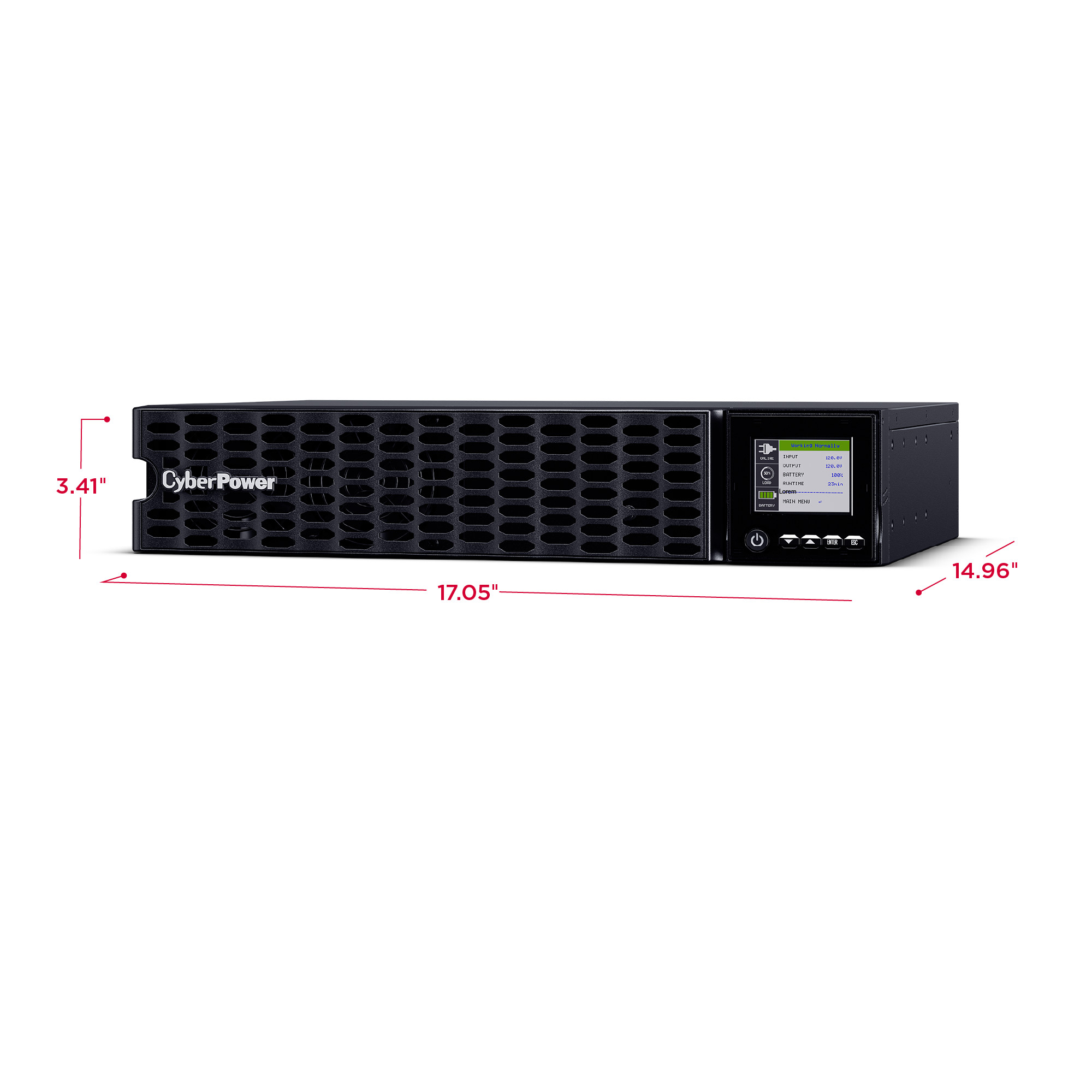 CyberPower OL2K2RTHD 2,200 VA 1,800 W online UPS in 2U rack mount form factor — view 14