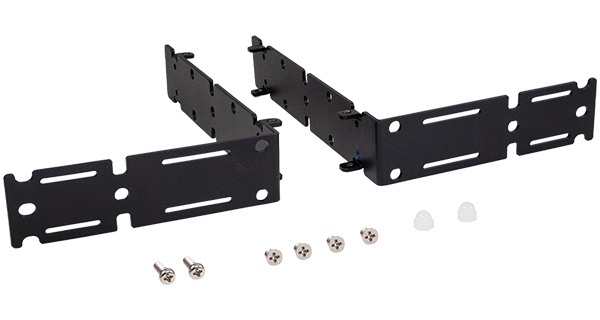 Cradlepoint 170750-001 rack mount kit with two wing brackets and mounting screws for the IBR1700 and R2400 routers. — view 2