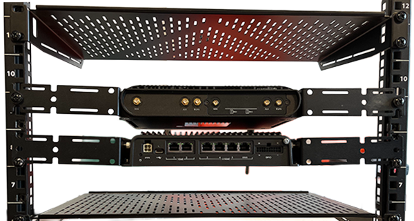 Cradlepoint TAA-170750-001 rack mount kit with two wing brackets for mounting an IBR1700 or R2400 router in a rack. — view 4