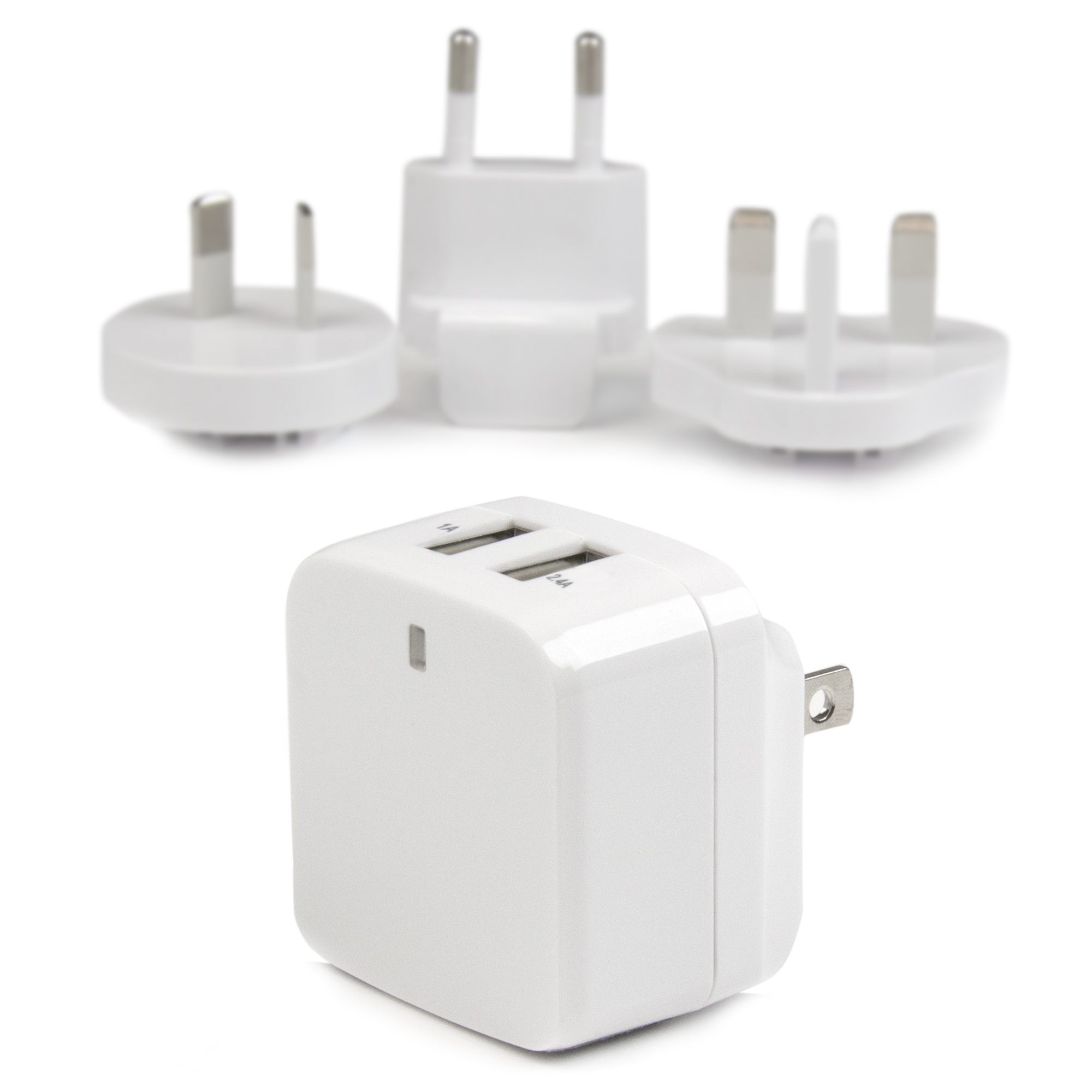 StarTech.com USB2PACWH Dual-Port USB Wall Charger with International Plugs, 17W/3.4A, White
