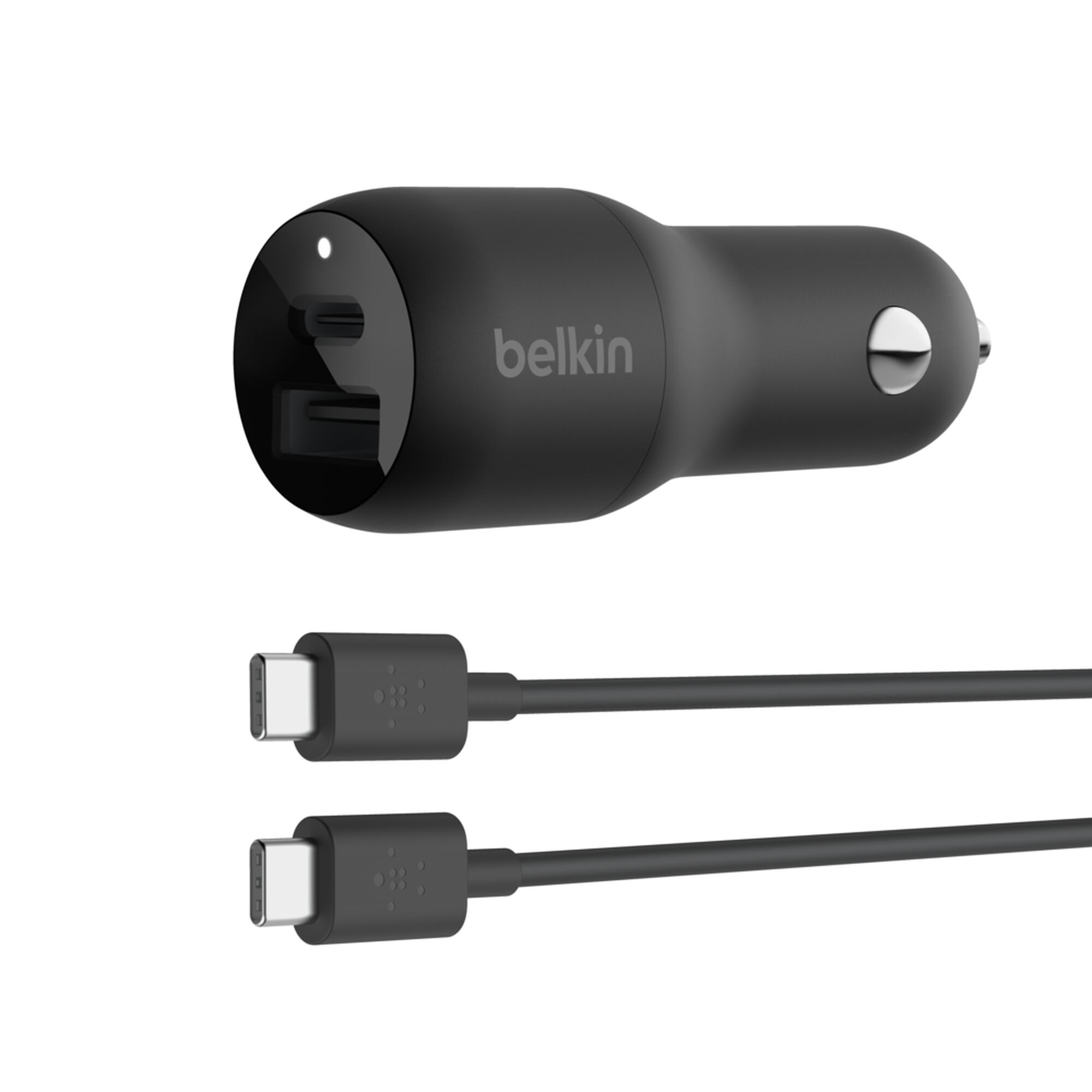 Belkin BoostCharge Dual Car Charger with PPS 37W + USB-C to USB-C Cable (CCB004BT1MBK-B6)