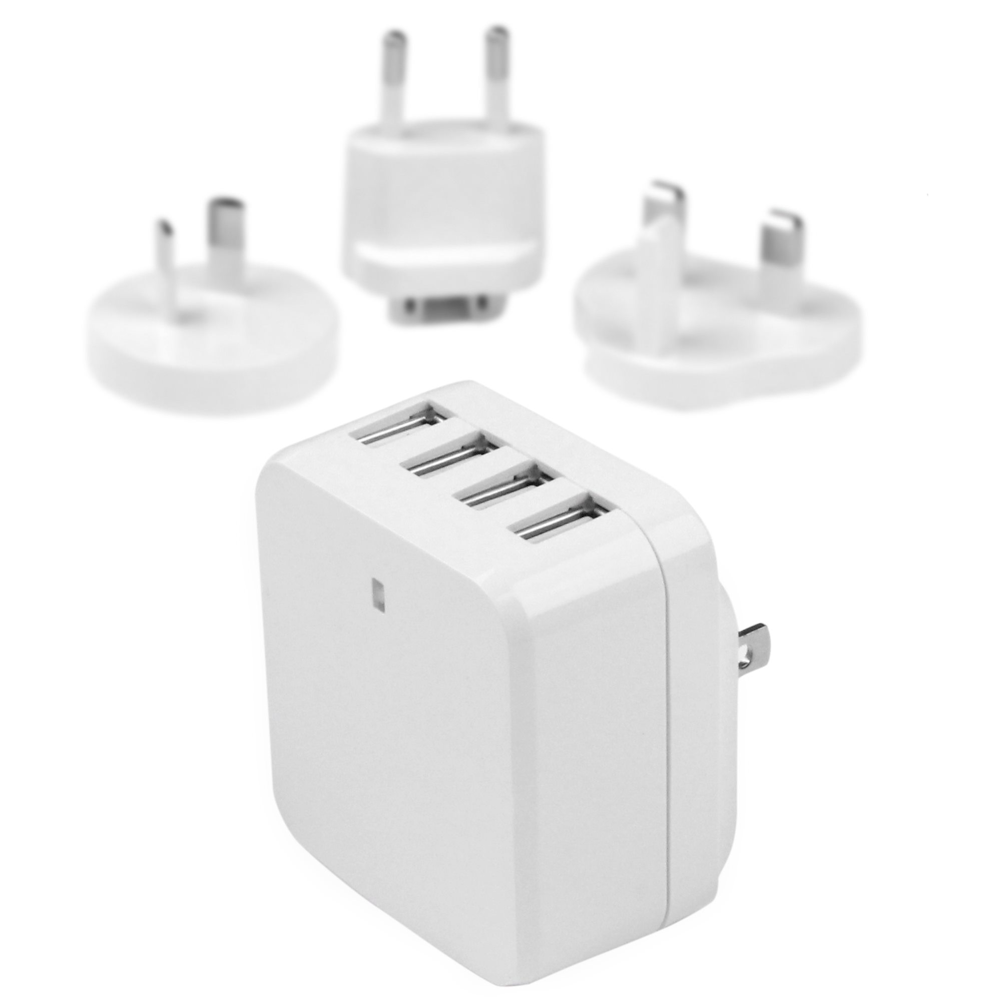 StarTech.com USB4PACWH 4-Port USB Wall Charger with International Plugs, 34W/6.8A, White