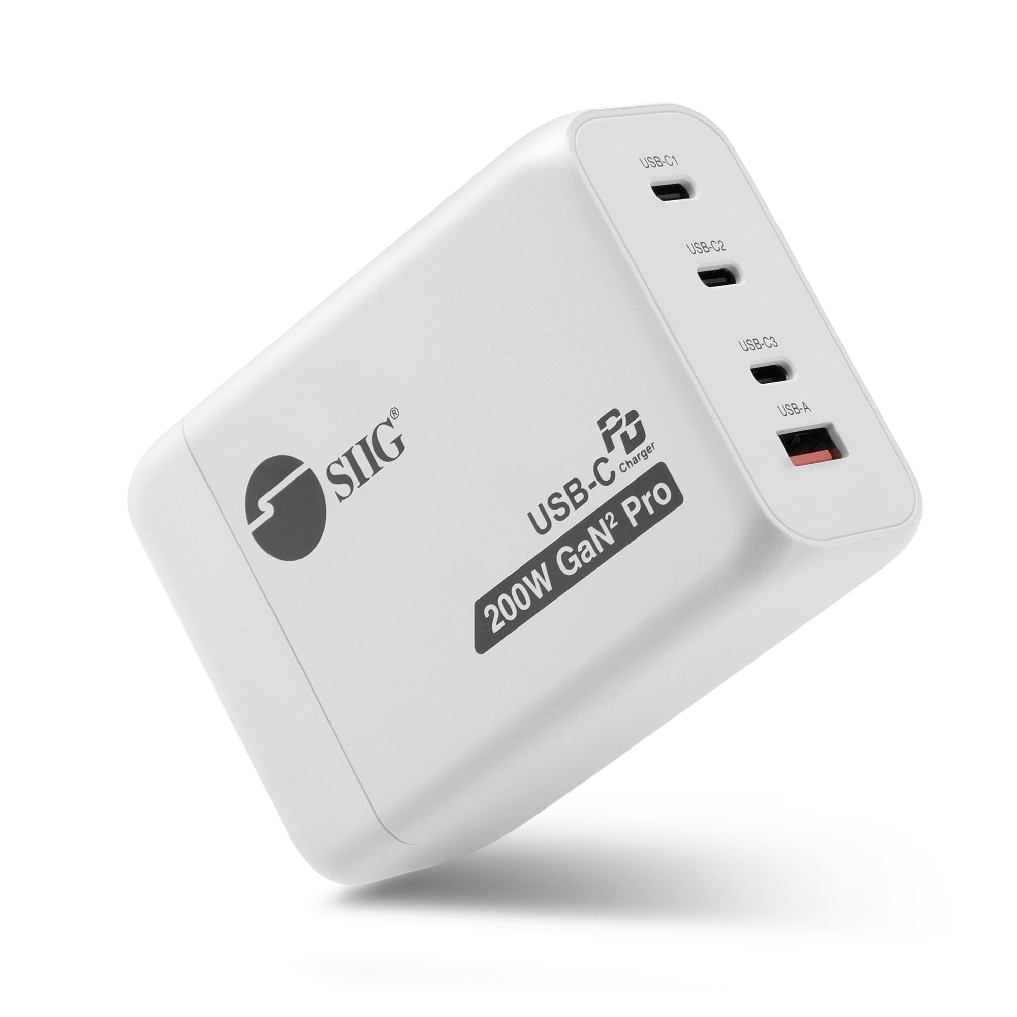SIIG AC-PW1V11-S1 200W GaN PD Combo Charger, 3 USB-C + 1 USB-A