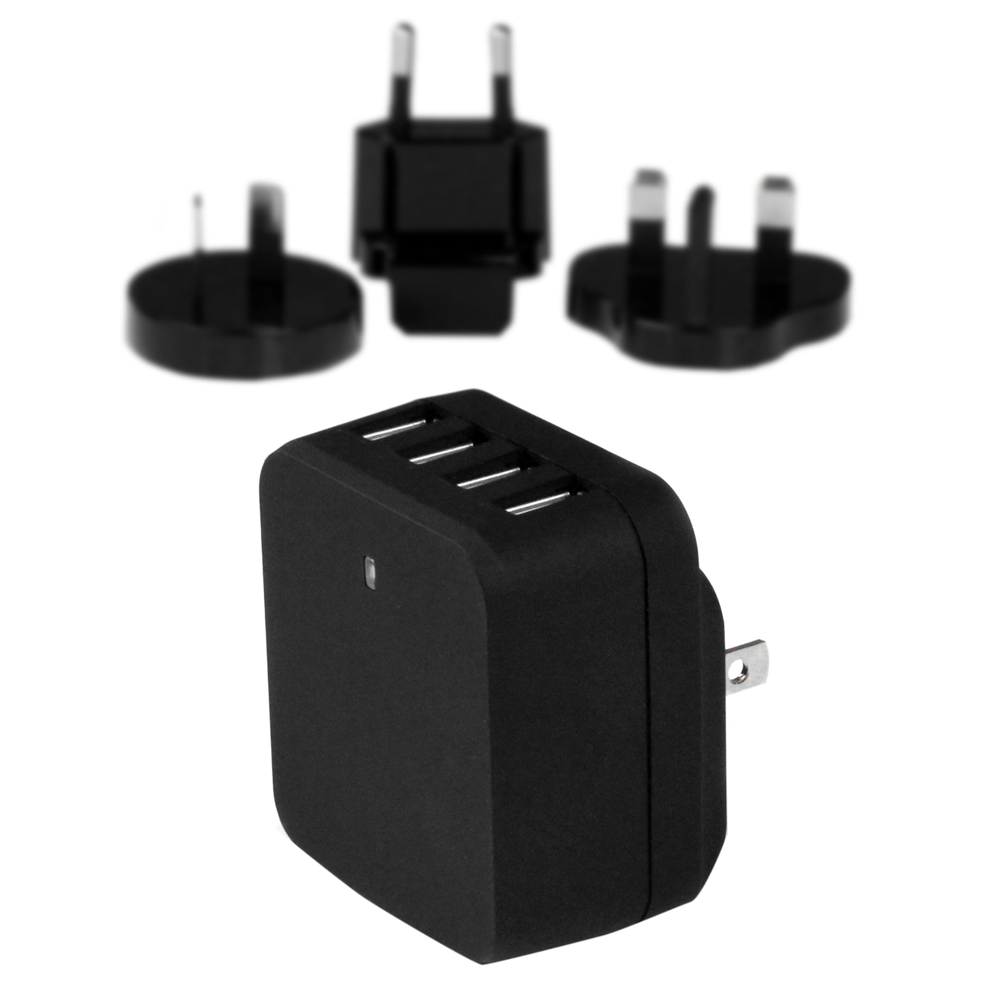StarTech.com USB4PACBK 4-Port USB Wall Charger with International Plugs, 34W/6.8A, Black
