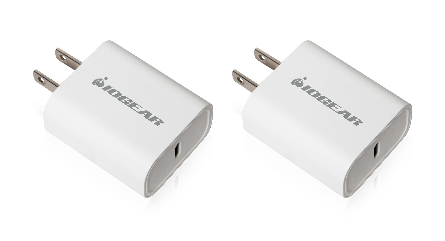 IOGEAR GearPower Compact USB-C 20W Charger 2-Pack