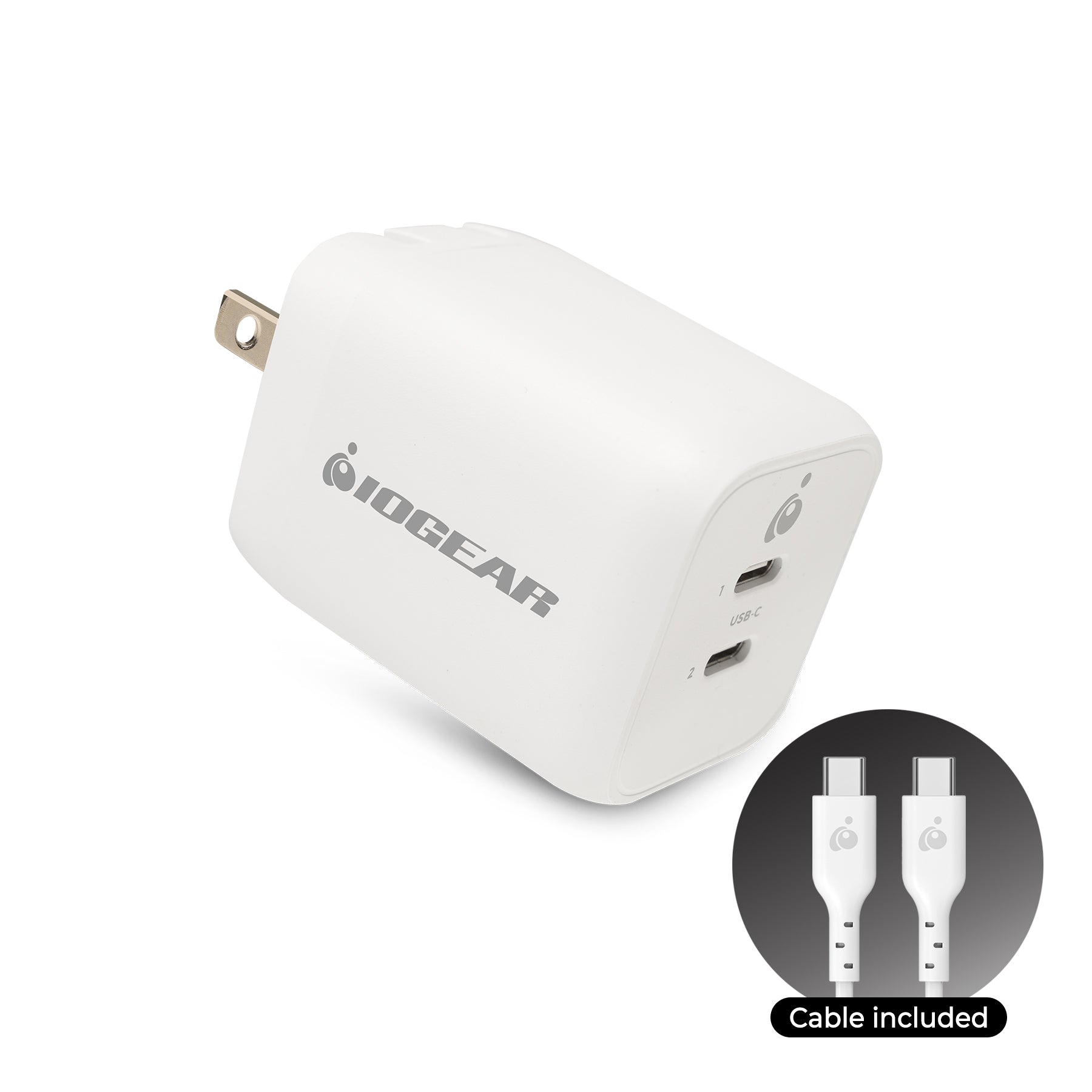 IOGEAR GearPower Dual USB-C 65W GaN Charger with PPS