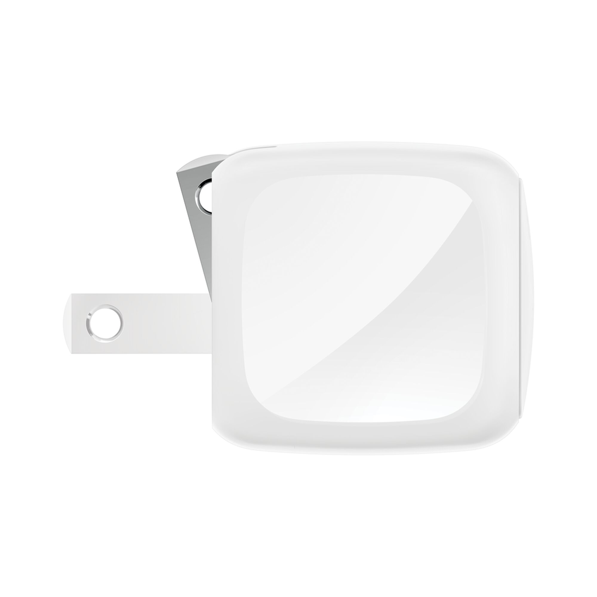 White Belkin BoostCharge 20W compact cube USB-C wall charger with foldable prongs and one USB-C port. — view 3