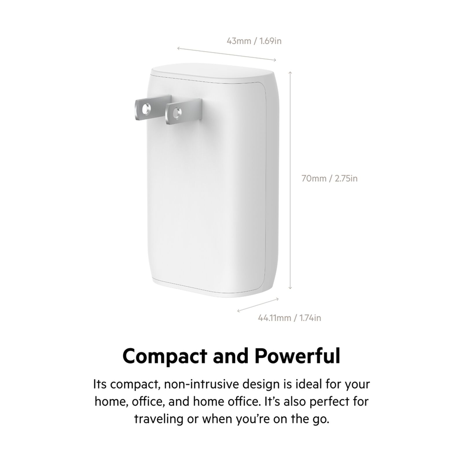 White Belkin BoostCharge 37W dual wall charger with USB-C and USB-A ports, shown with a white USB-C to Lightning cable. — view 6