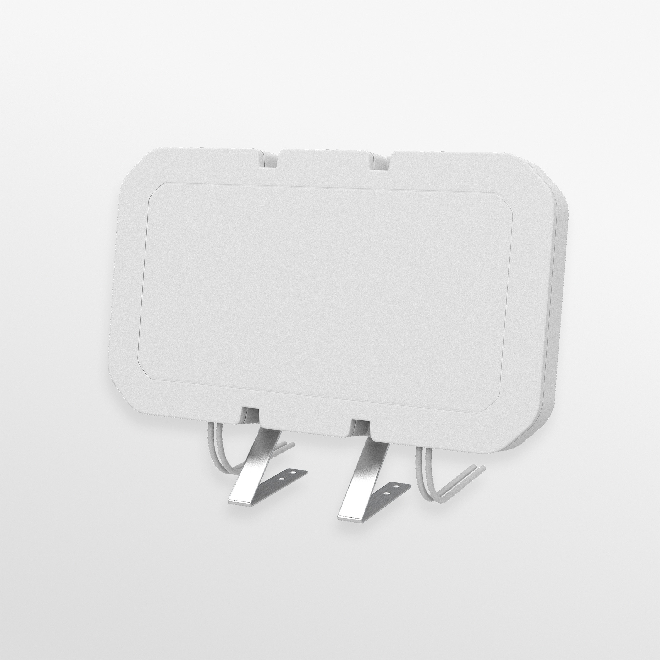 White Panorama DWMM4-6-60-5NP Hammerhead 4x4 MIMO 4G/5G omnidirectional antenna with integrated cables. — view 3