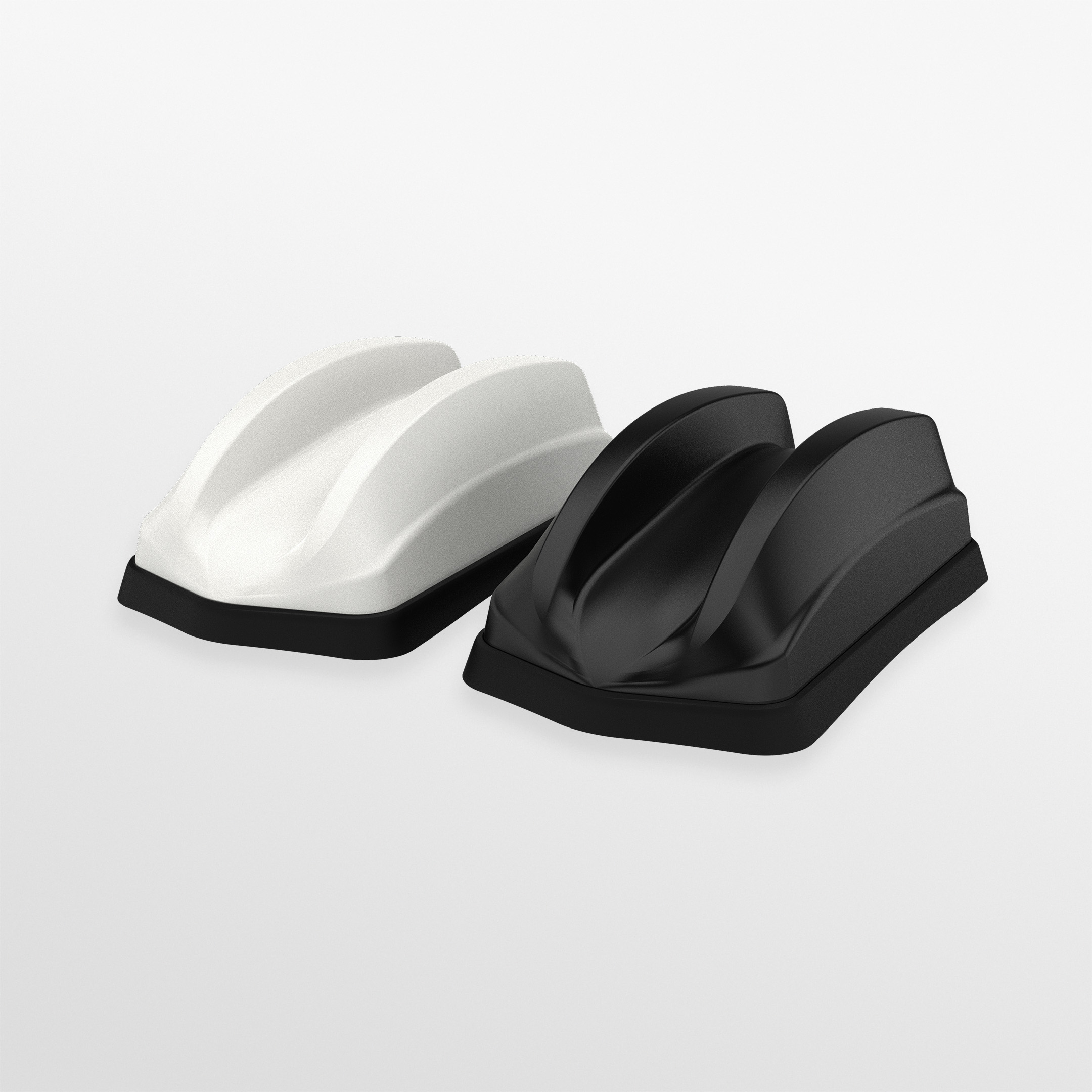Black Panorama Dual Sharkee GP-IN2670 9-in-1 sharkfin vehicle antenna with fitted cables. — view 7
