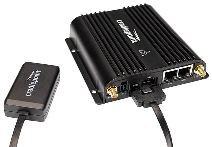 Black Cradlepoint TAA-170767-000 COR Extensibility Cable with a SATA connector on one end and a DB9 serial connector on the other. — view 3