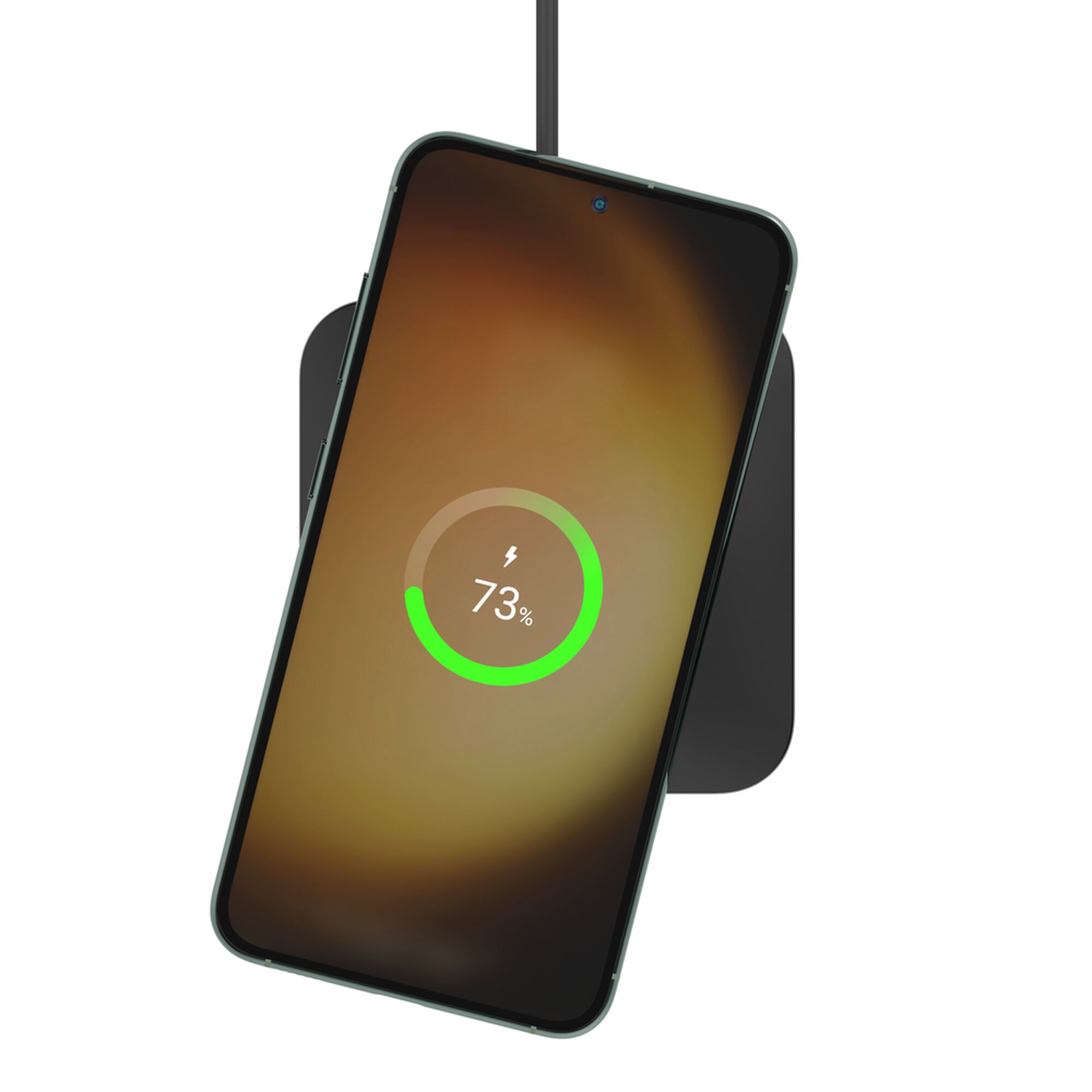 Belkin BoostCharge Pro Universal Easy Align 15W wireless charging pad in black with its attached USB-C power cable. — view 8