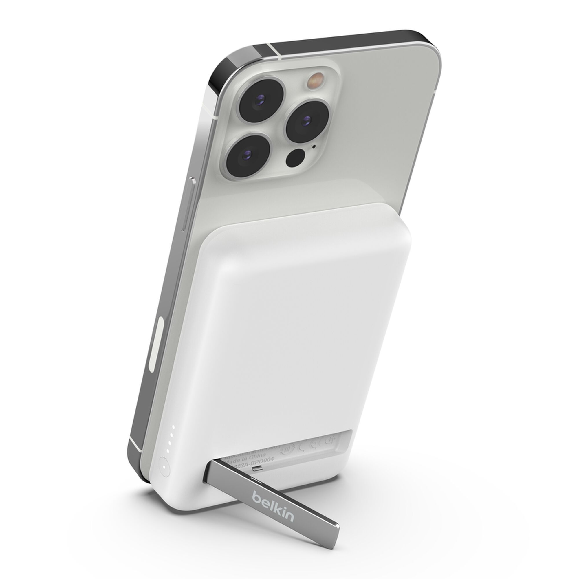 Belkin BoostCharge Magnetic Wireless Power Bank 5K + Stand, White (BPD004BTWT)