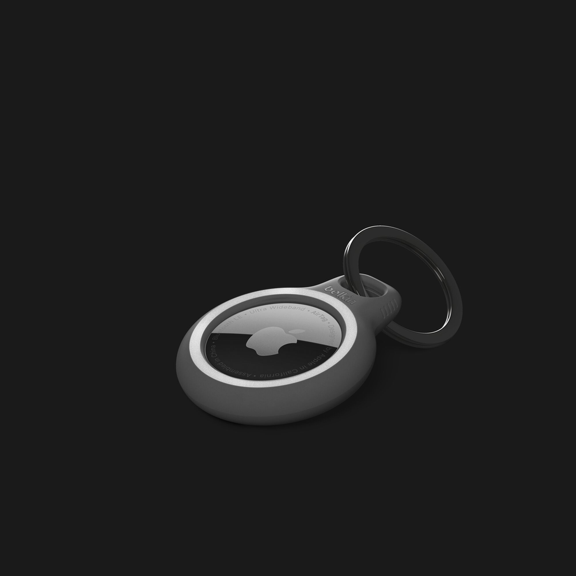 Belkin black Reflective Secure Holder with Key Ring holding an Apple AirTag. — view 12