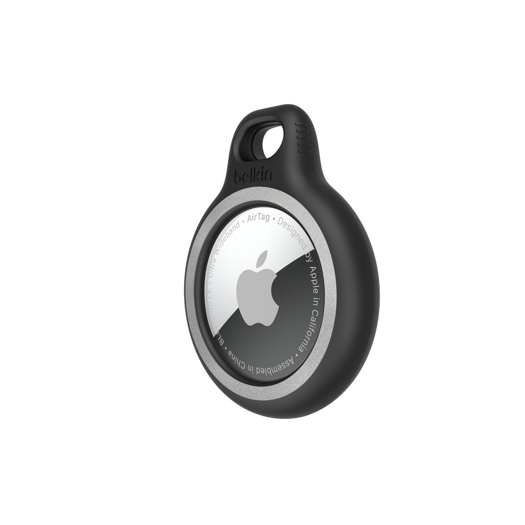 Belkin black Reflective Secure Holder with Key Ring holding an Apple AirTag. — view 11