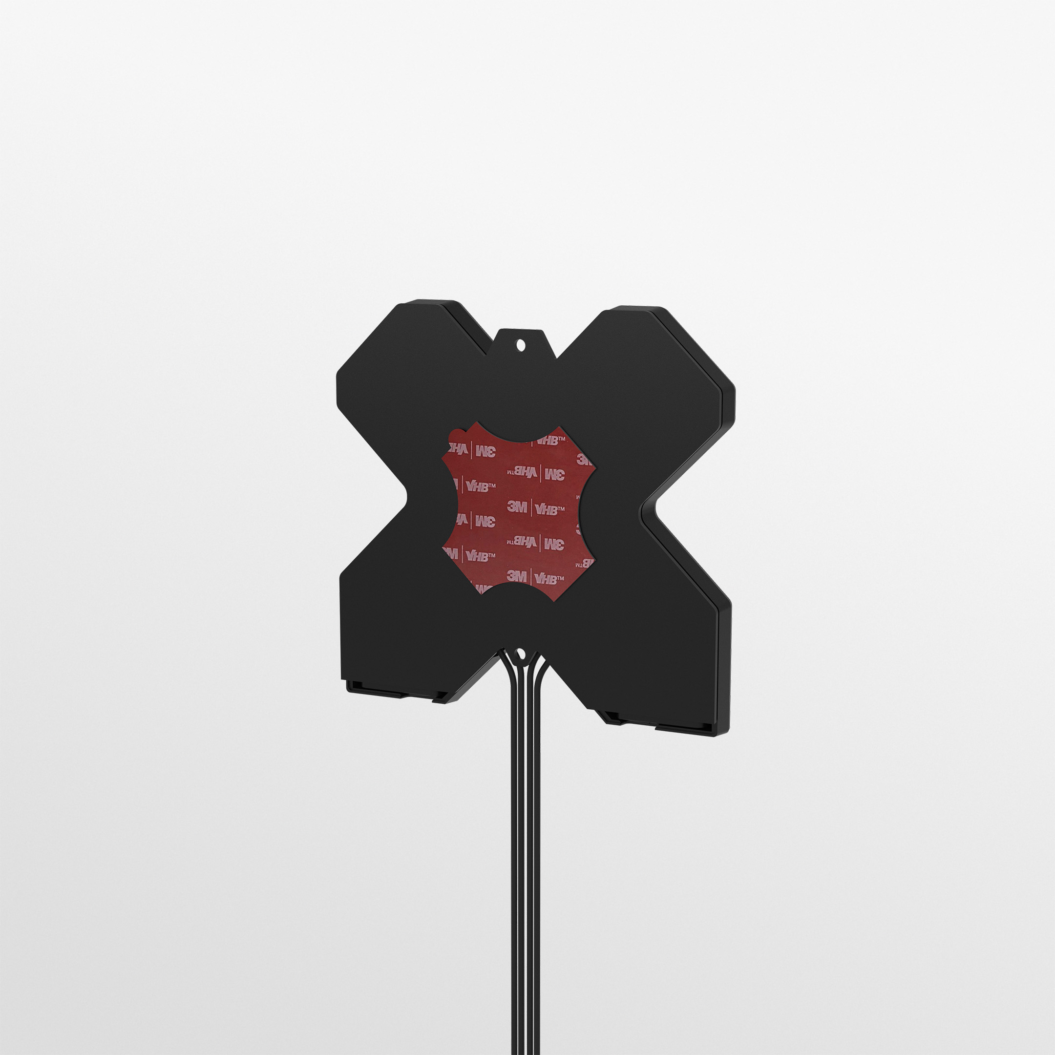 Black X-shaped Panorama DMM4-6-60-2SP portable 4x4 MIMO 4G/5G desk antenna on fold-out feet with twinned coaxial cables. — view 5