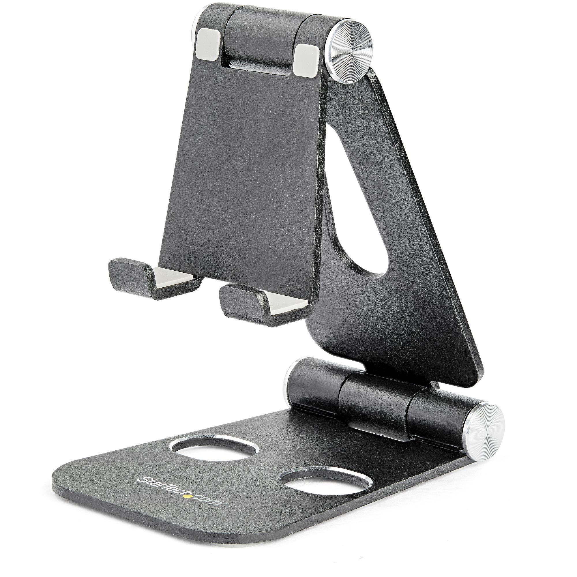 StarTech.com USPTLSTNDB Adjustable Phone and Tablet Stand, Foldable Aluminum, Black