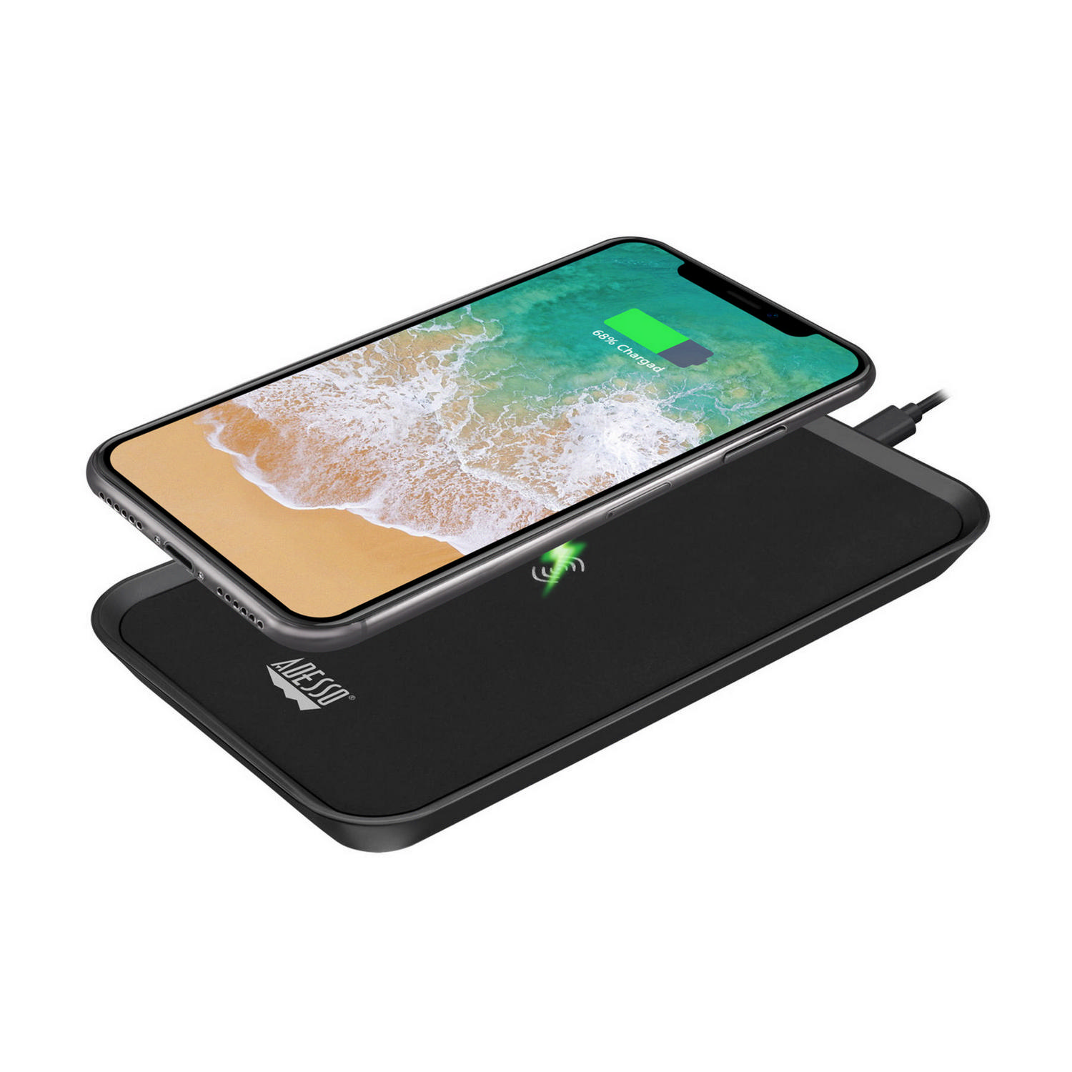 Adesso AUH-1030 10W Max Qi-Certified 3-Coil Wireless Charging Pad
