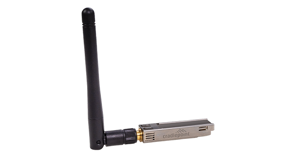 Cradlepoint MC20BT Bluetooth Low Energy module with its included antenna for E300 and E3000 routers. — view 2