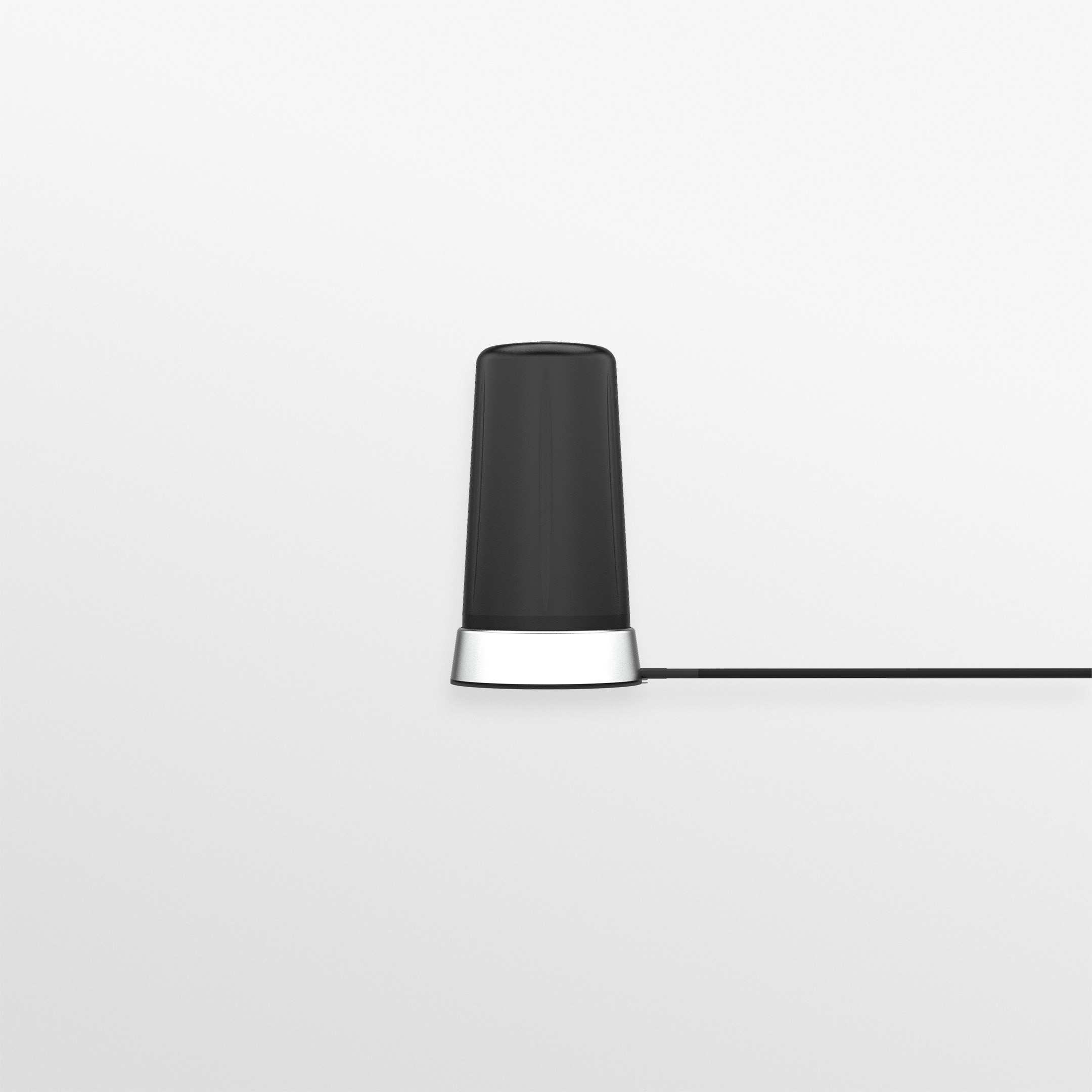 Black Panorama LPBEM-6-60-2SP magnetic mount cellular antenna with coaxial cable and SMA connector. — view 2