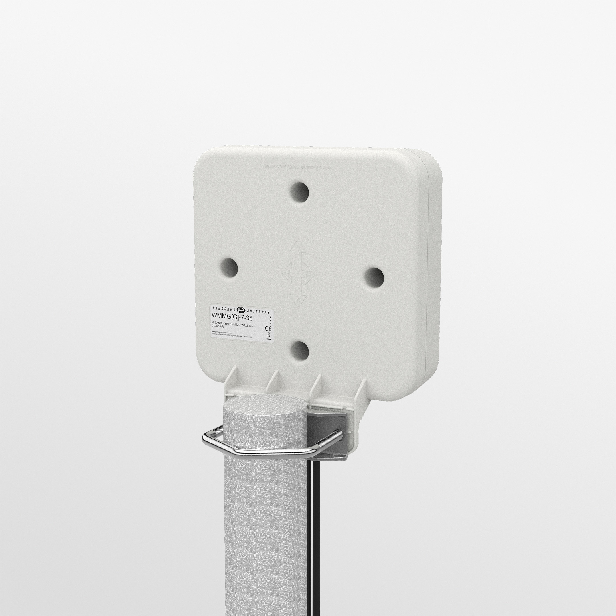 White square Panorama WMMG-7-38-5SP 2x2 MIMO wall and mast cellular antenna with 5 m SMA male cables. — view 5