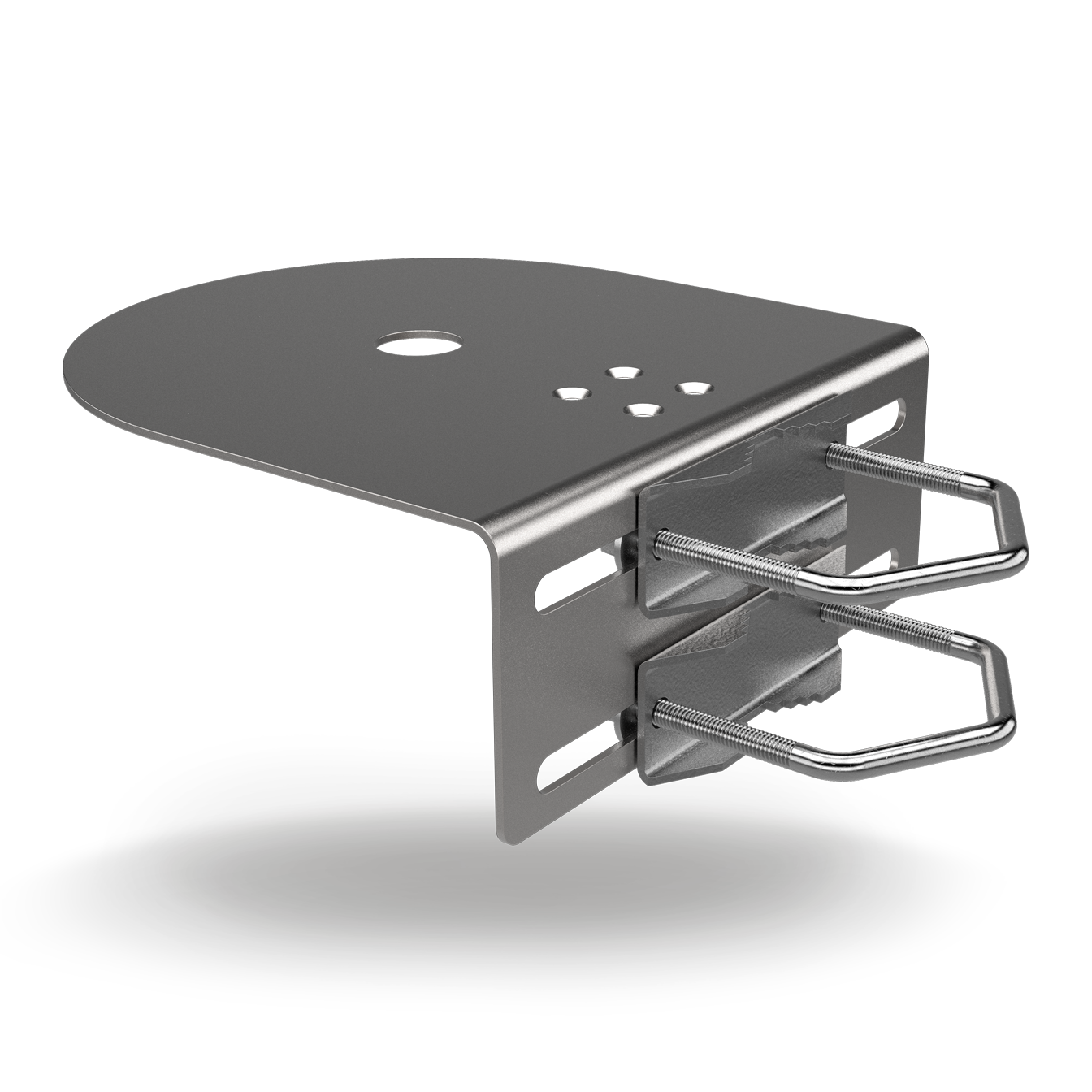 Panorama SAB-309 stainless steel wall and mast mounting bracket with mast clamps — view 2