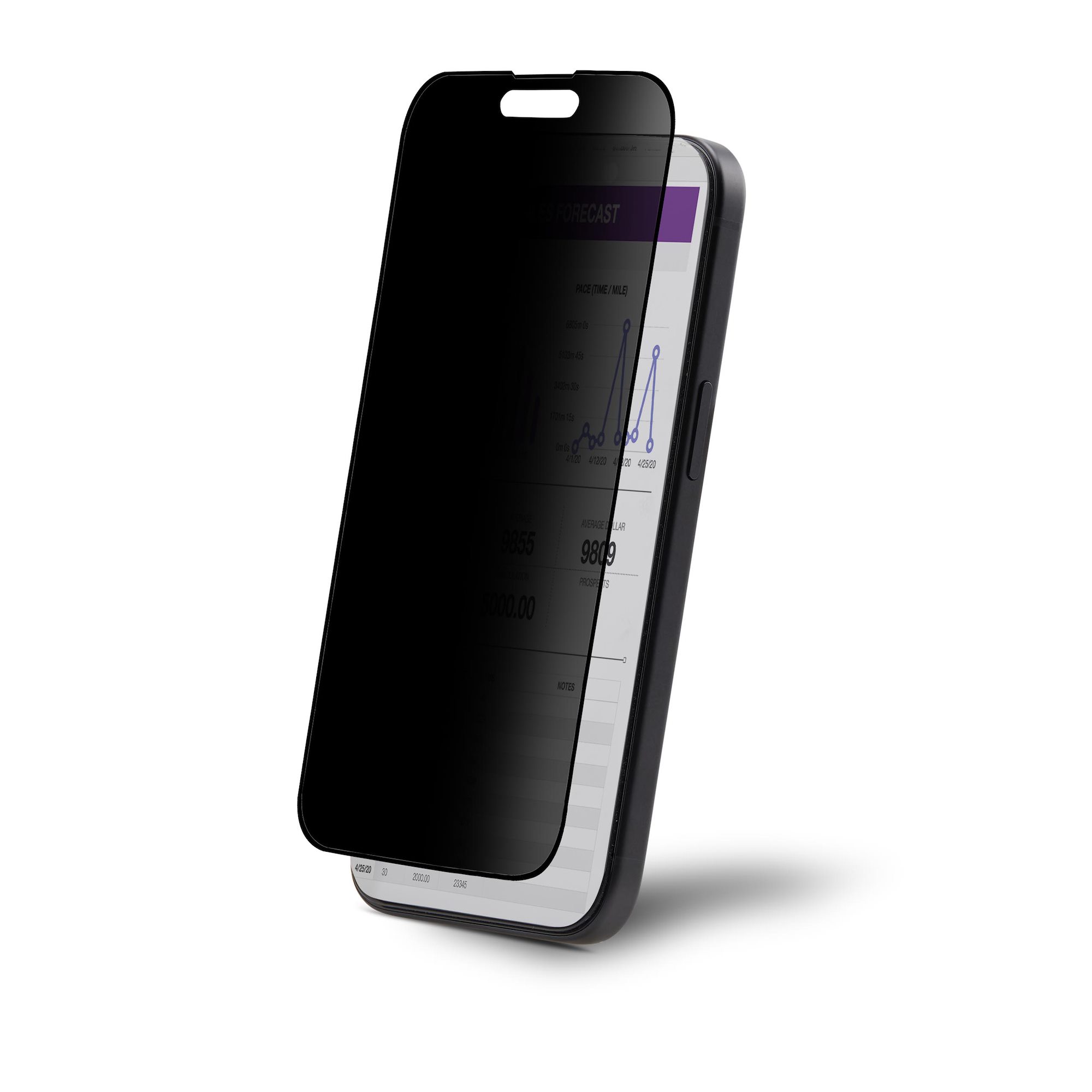 StarTech.com 4-Way Privacy Screen for iPhone 15, Touch-Enabled Tempered Glass Filter
