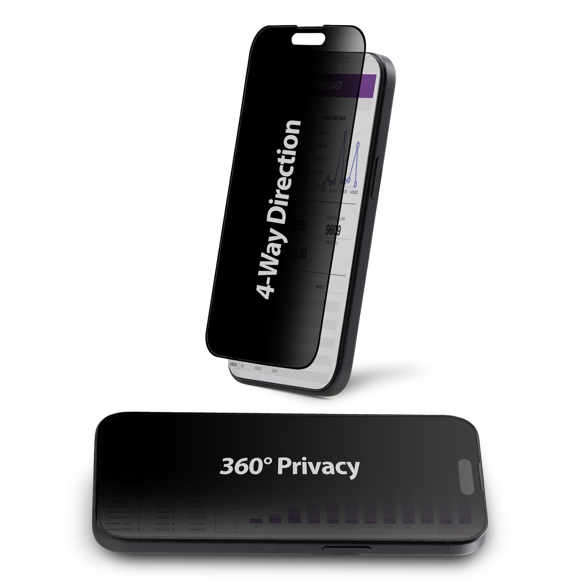 StarTech.com I15T3-PRIVACY-SCREEN 4-Way Privacy Screen Protector for iPhone 15 Pro Max
