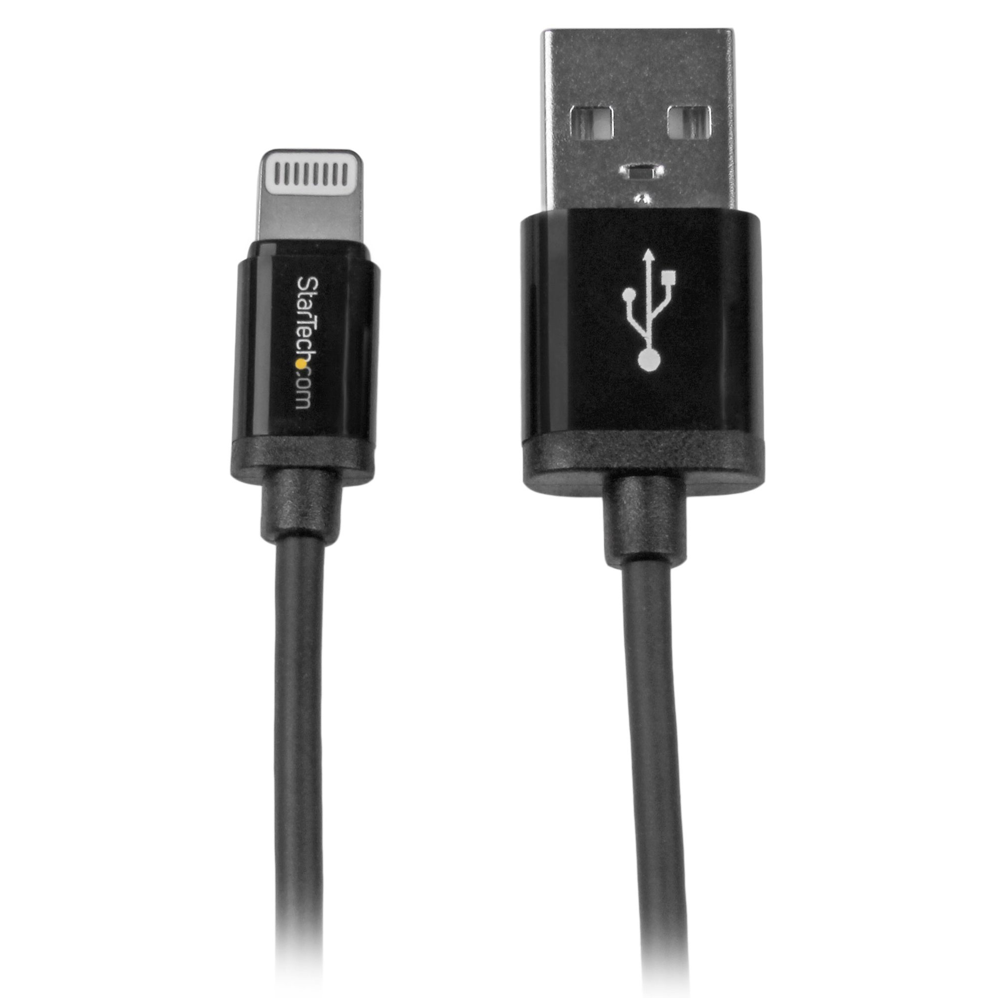 StarTech.com USBLT1MB 1m (3 ft) Black Lightning to USB-A Cable, Apple MFi Certified