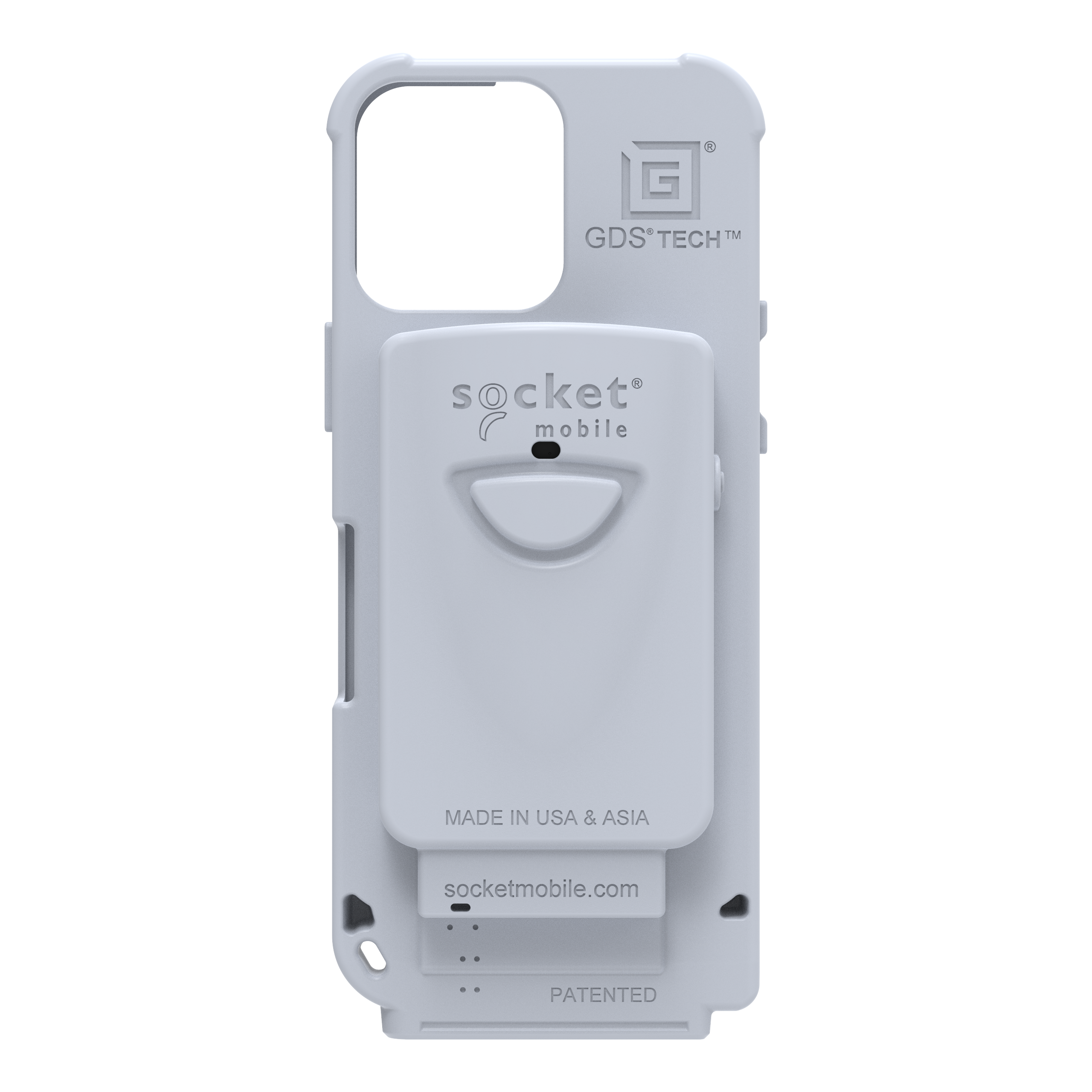 Socket Mobile DuraSled Case for iPhone 16 and iPhone 15, Cloud (Case Only)