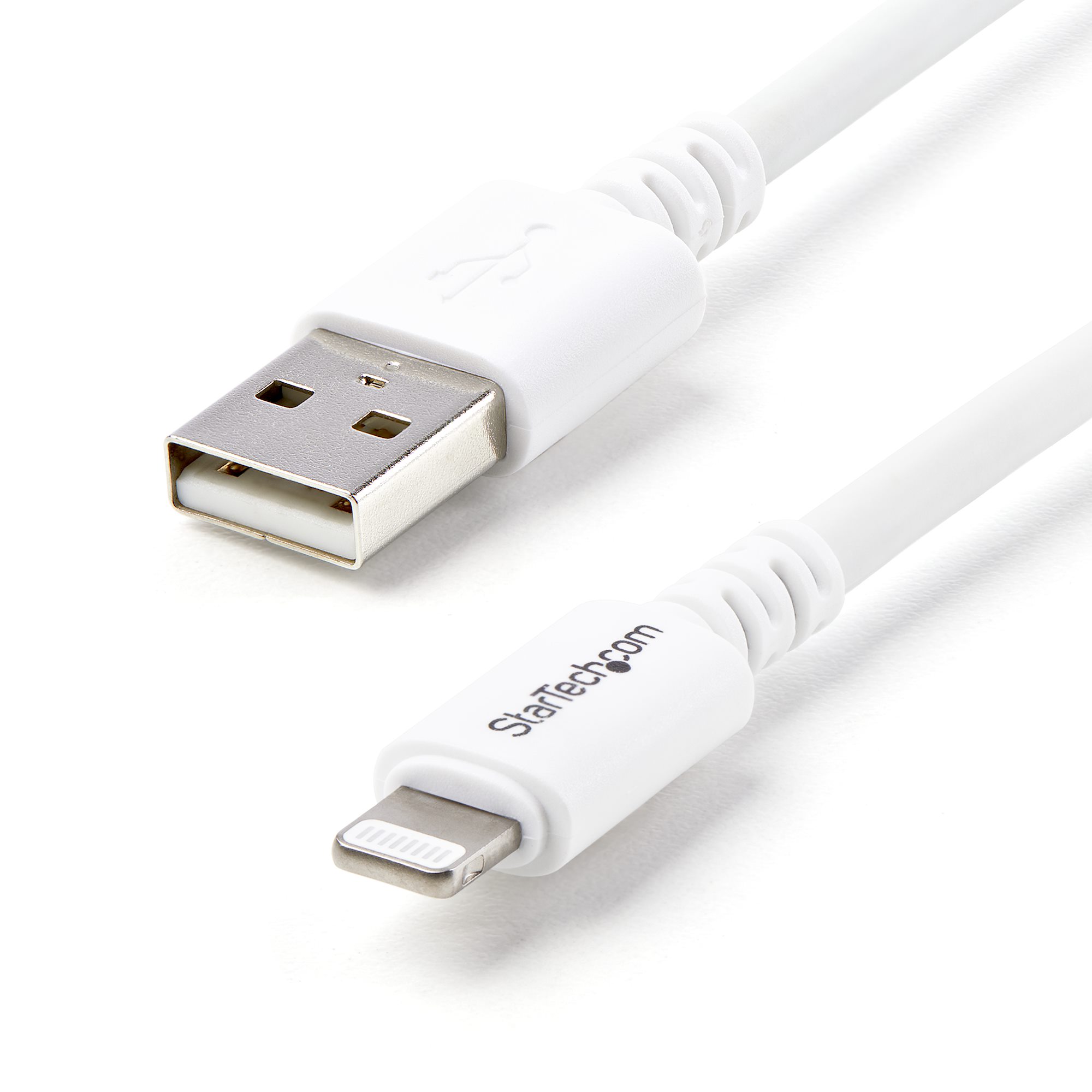 StarTech.com USBLT3MW 3m (10 ft) White Lightning to USB-A Cable, Apple MFi Certified