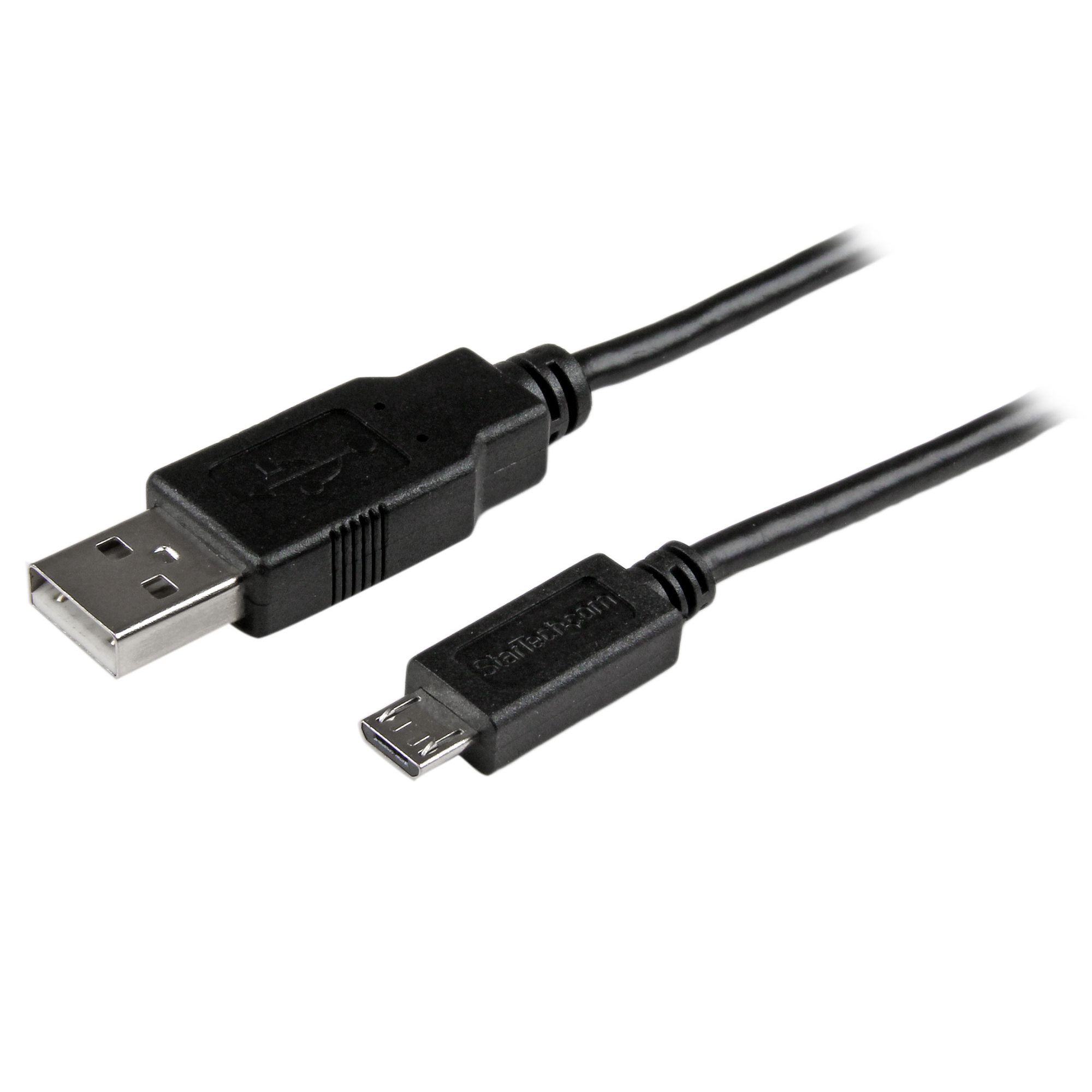 StarTech.com USBAUB3BK Slim Micro-USB Charge and Sync Cable, 3 ft, Black
