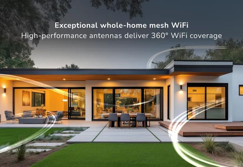 Netgear Orbi Wi‑Fi 7 4-pack mesh system in desktop form factor for whole-home coverage — view 3