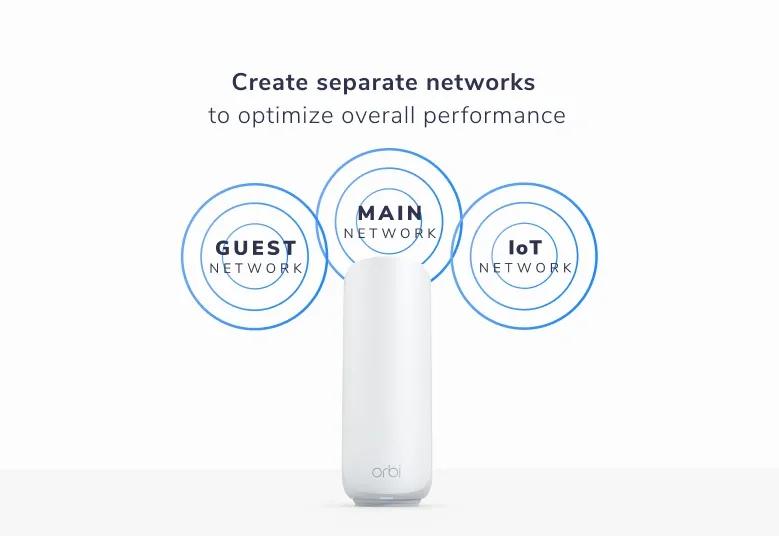 Netgear Orbi Wi‑Fi 7 4-pack mesh system in desktop form factor for whole-home coverage — view 6