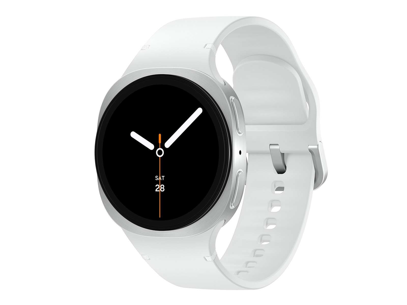 Samsung Galaxy Watch8 LTE 40mm Silver Smartwatch with White Sport Band