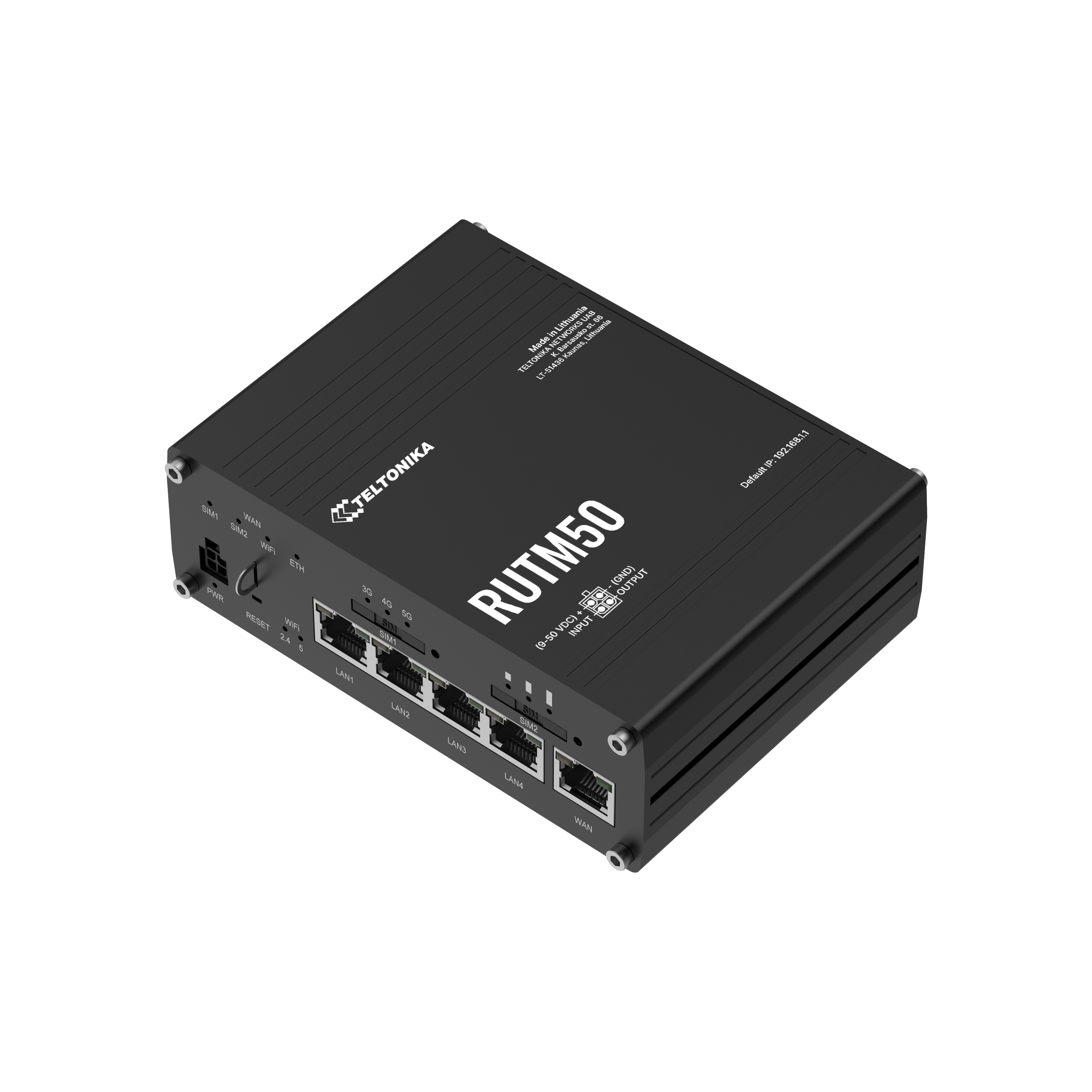 Teltonika RUTM50 5G Industrial Router with Dual SIM, Wi-Fi 5 and 5 Gigabit Ethernet Ports – North America