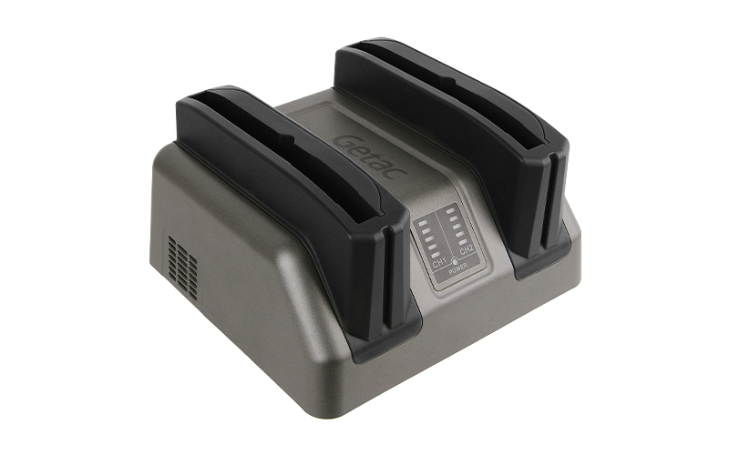 Getac A140 dual-bay main battery charger — view 2
