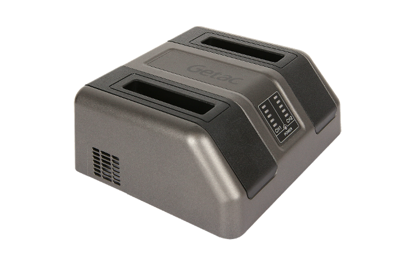 Getac V110 external dual-bay main battery charger — view 2