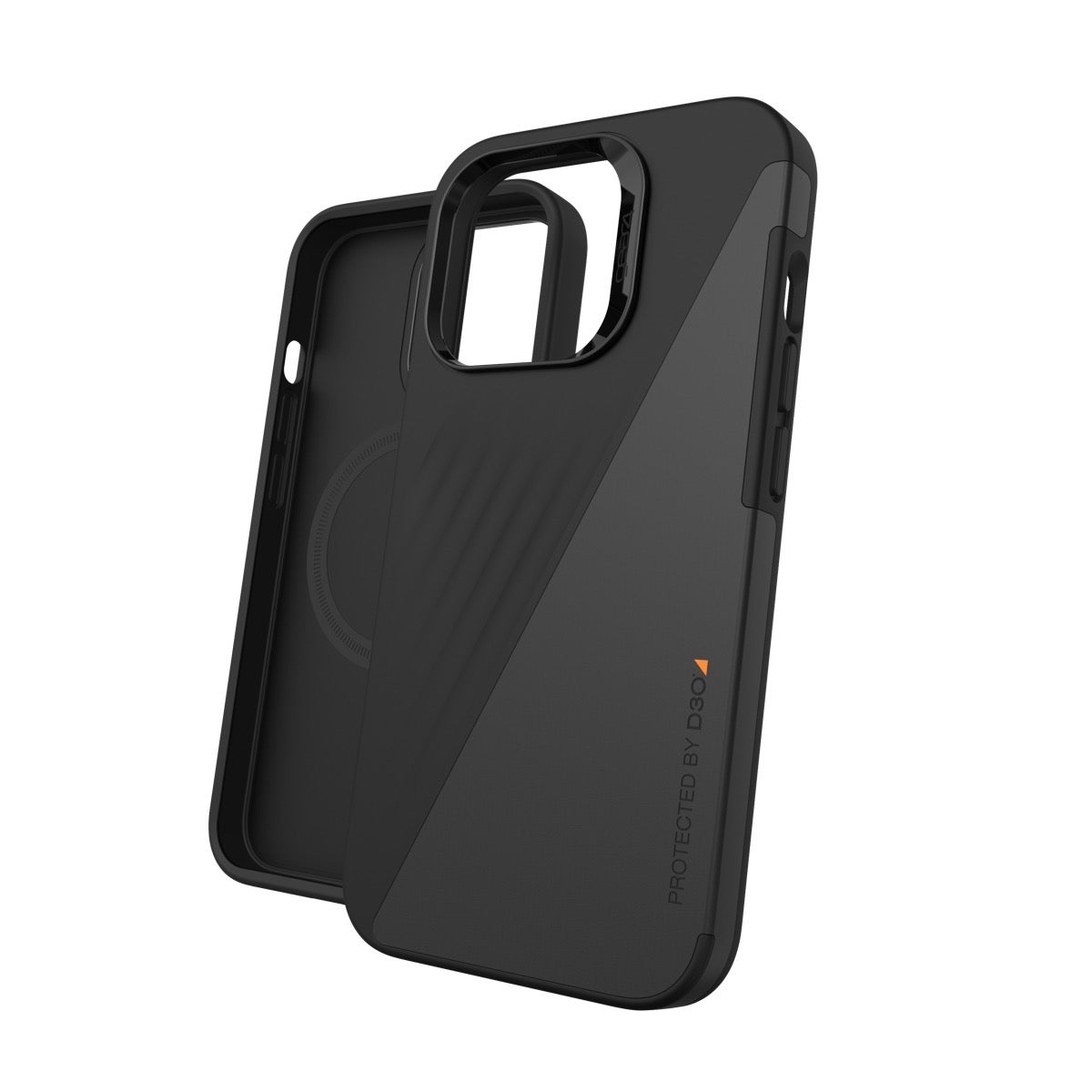 Gear4 Brooklyn Snap MagSafe Compatible Case for iPhone 13 Pro, Black Vegan Leather