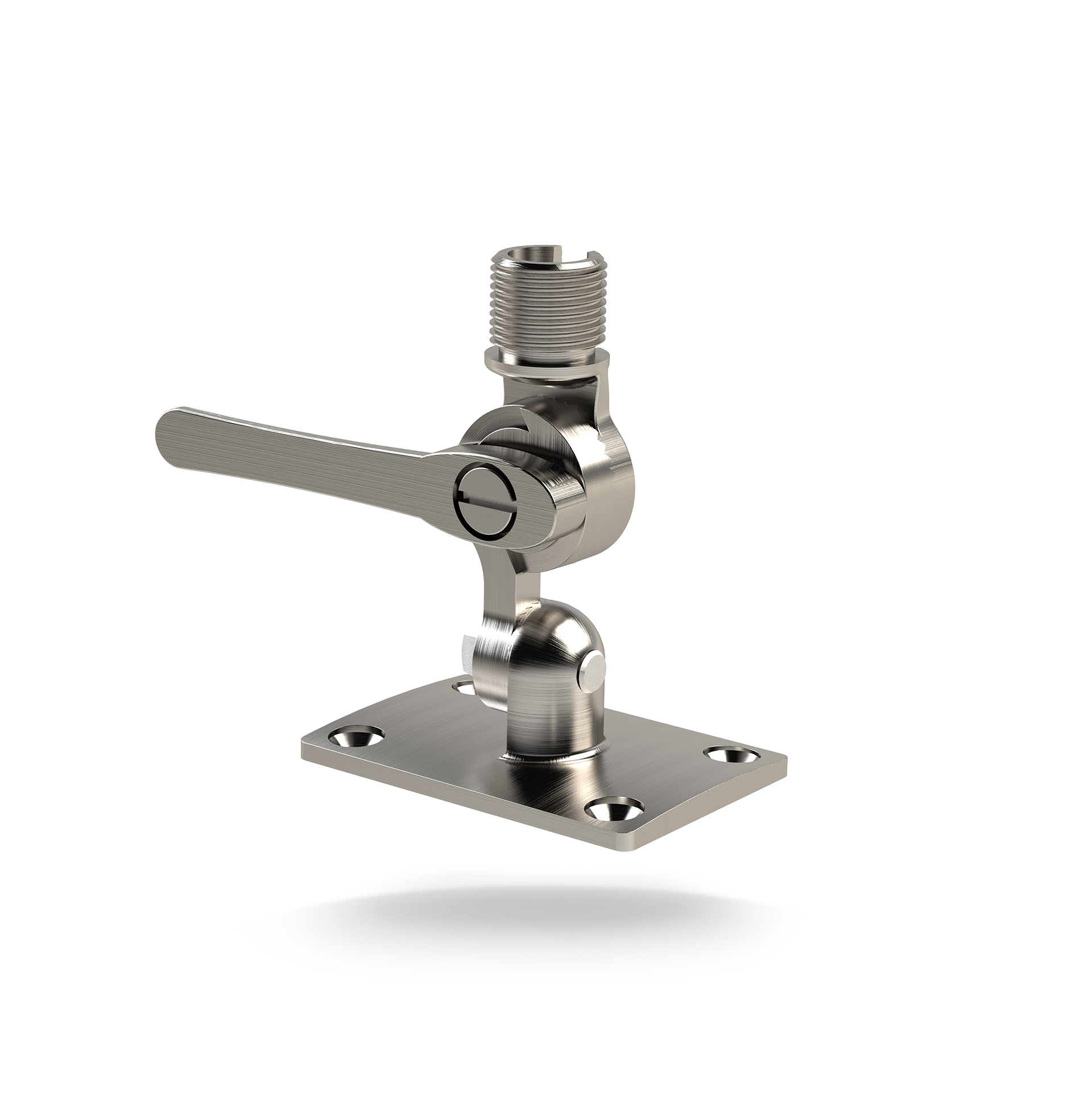 Panorama NDRS-SL Deck Ratchet Antenna Mount, 316 Stainless Steel, 1"-14TPI, Slotted