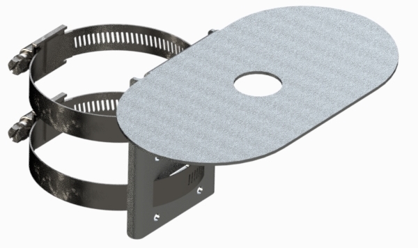 Parsec PTA0637 Mini Plate Pole Mount Bracket for Border Collie, Chihuahua, Doberman and Rottweiler Antennas