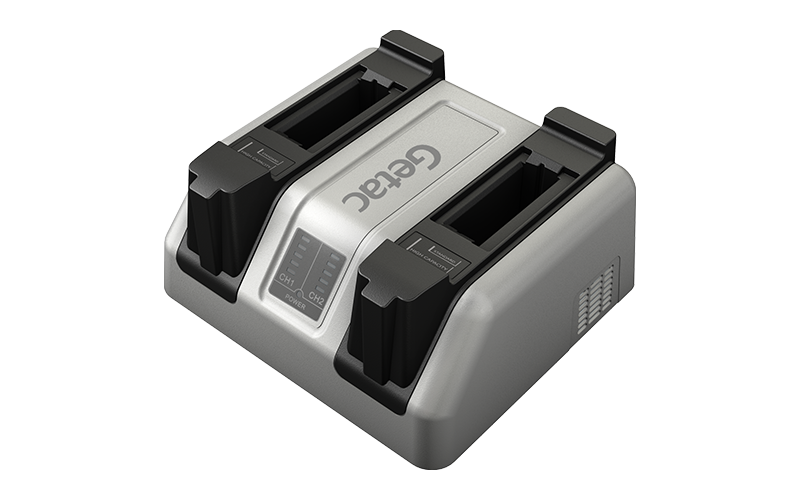 Getac ZX10 external dual-bay main battery charger — view 2