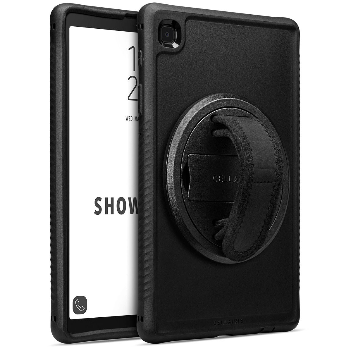 Cellairis Showcase Grip Case for Samsung Galaxy Tab A7 Lite 8.7" with Kickstand & Hand Strap – Black