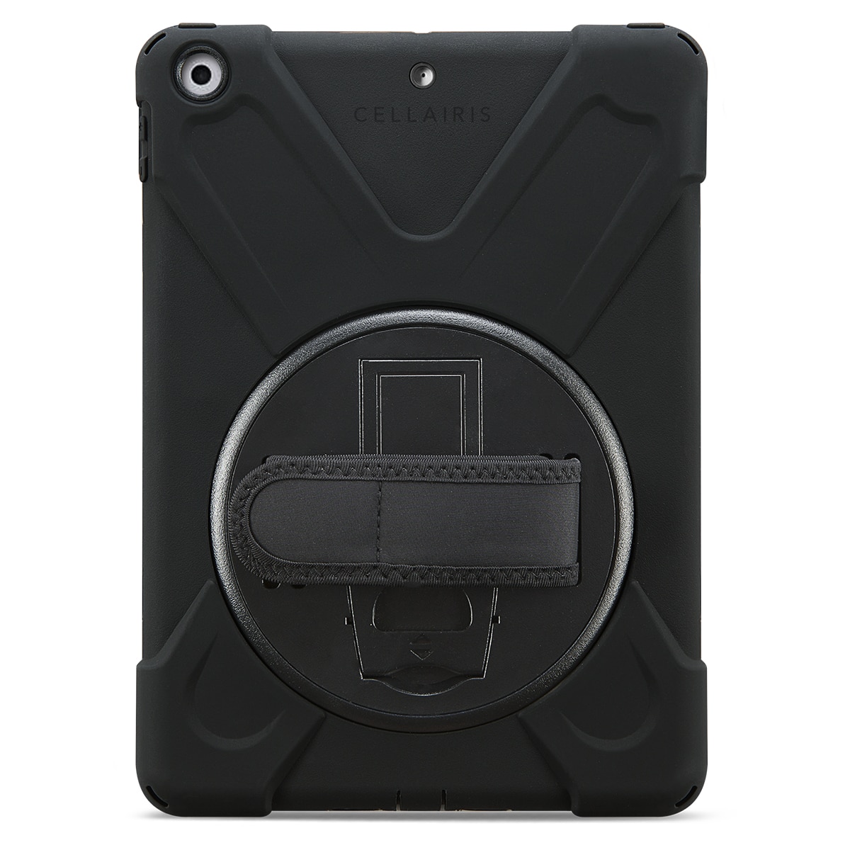 Cellairis Rapture Rugged Case for Apple iPad 10.2-inch (7th, 8th, 9th Gen) with Kickstand and Hand Strap, Black