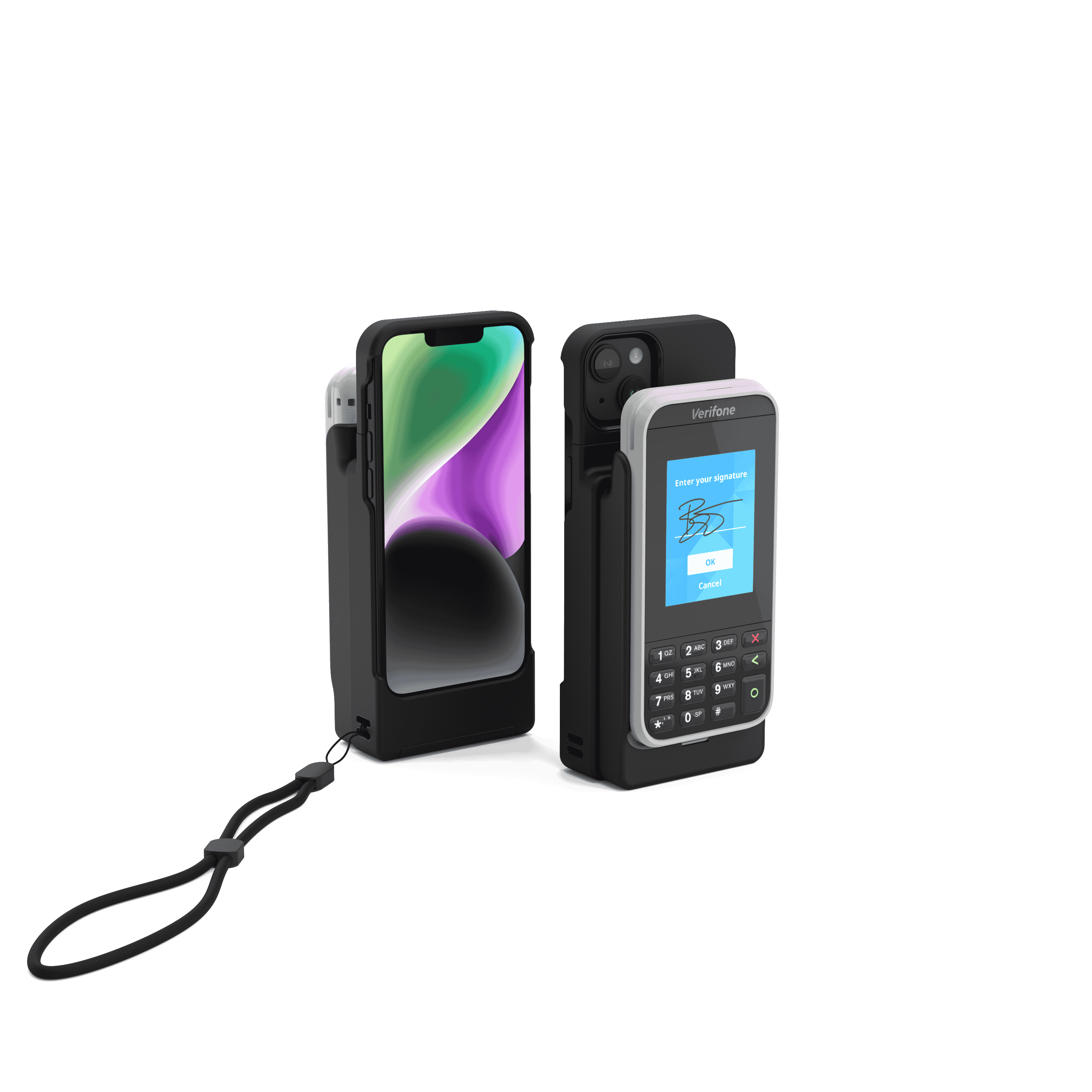 Vault Connect System Case for iPhone 14/13/12 with Verifone e285 Adapter, Black